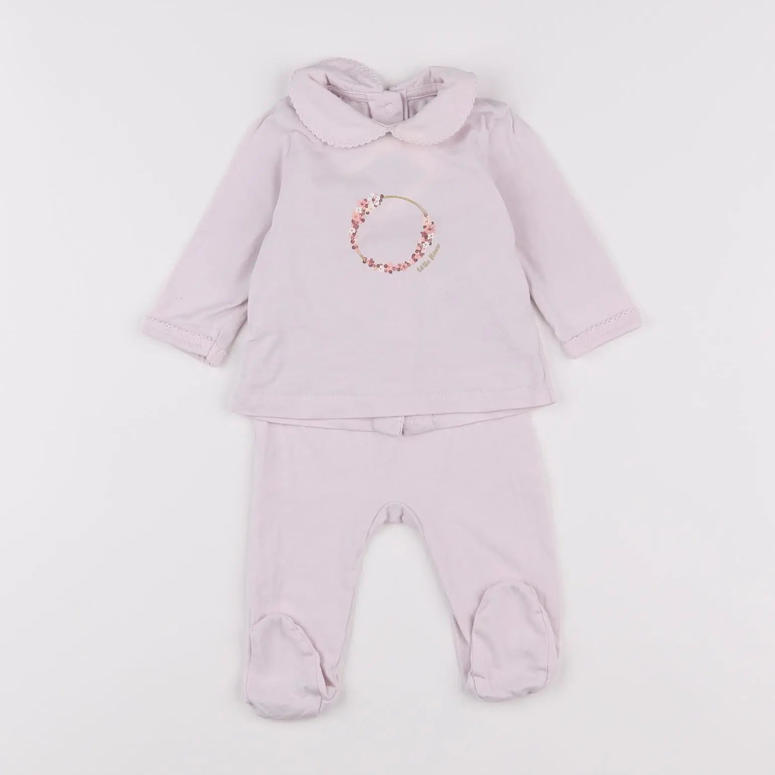 Vertbaudet - pyjama coton violet - 3 mois