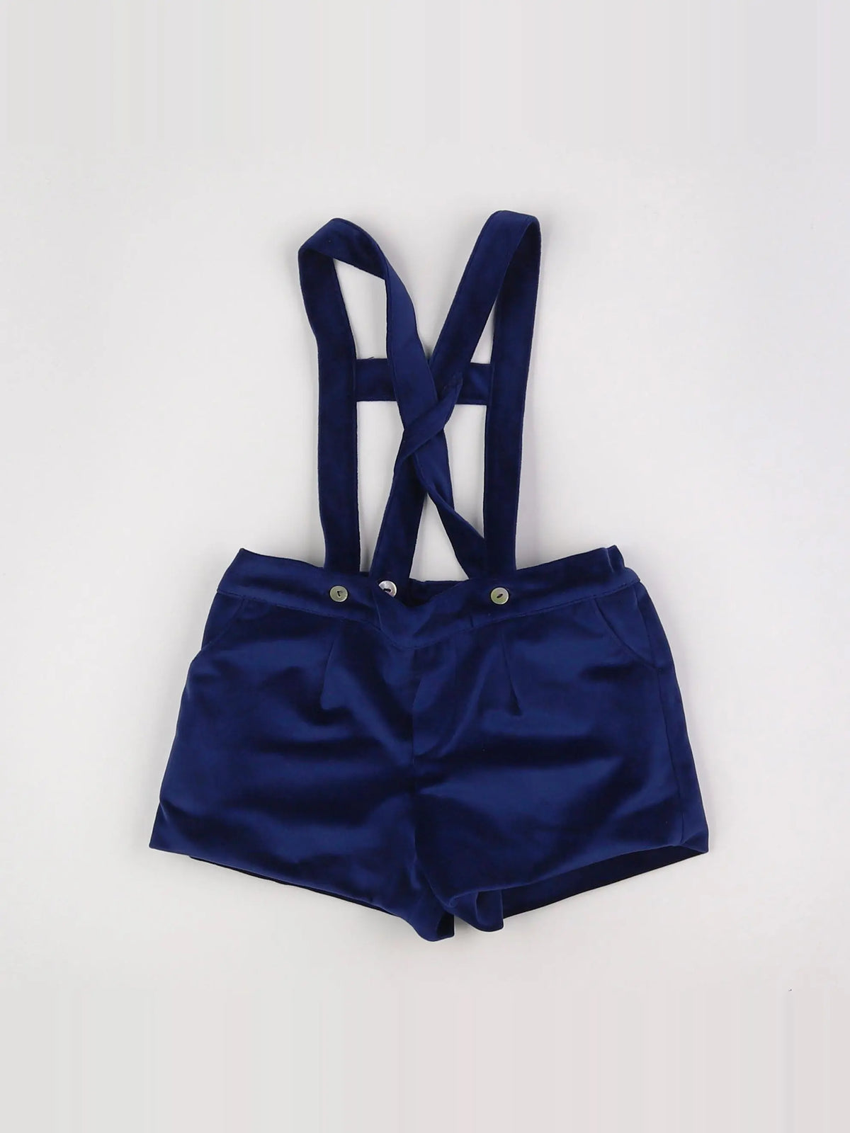 Bonnet à Pompon - short bleu - 12 mois