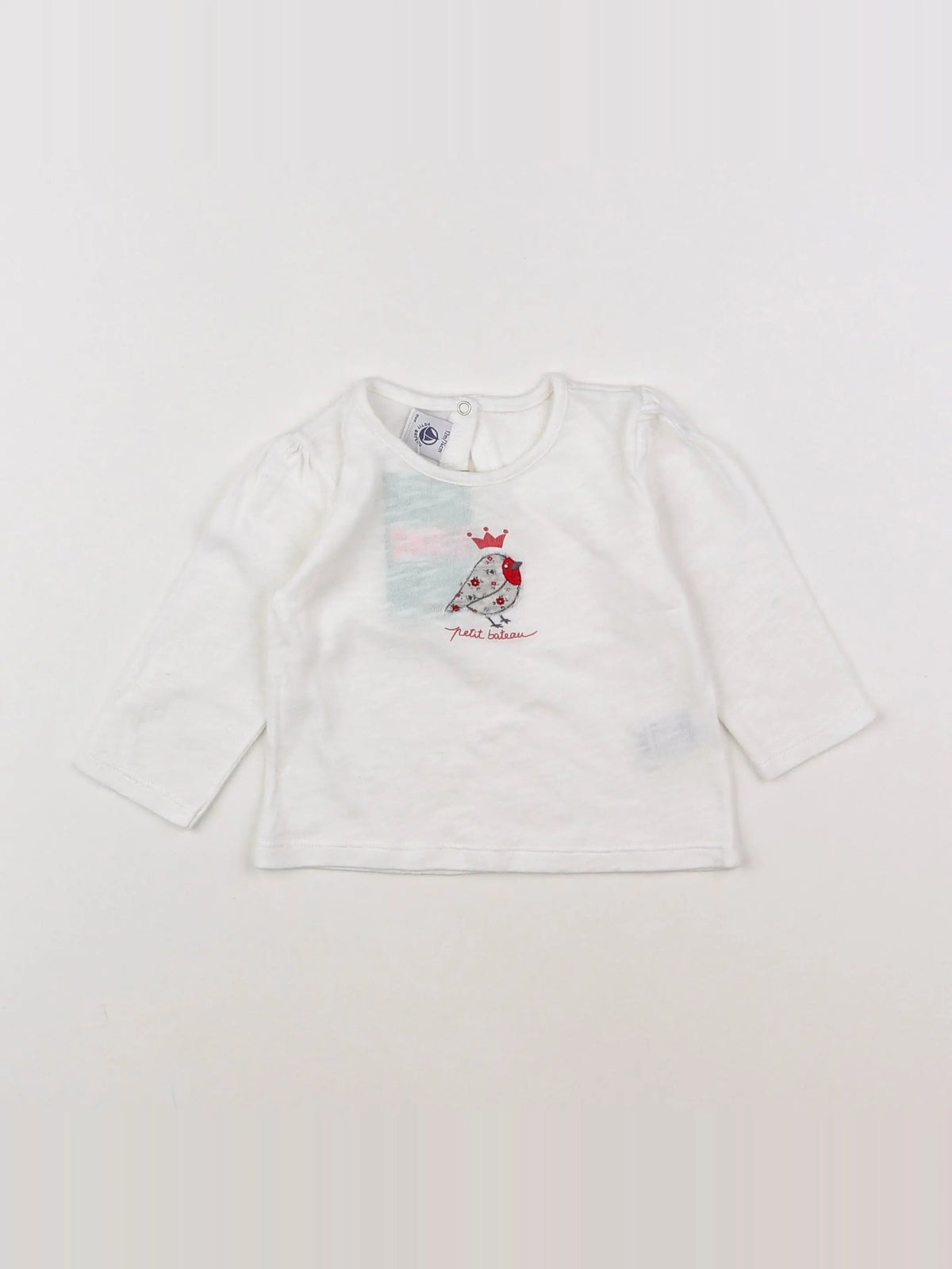 Petit Bateau - tee-shirt blanc - 12 mois