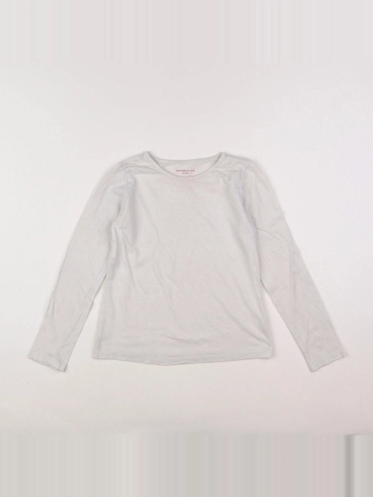 Monoprix - tee-shirt blanc, argent - 10 ans