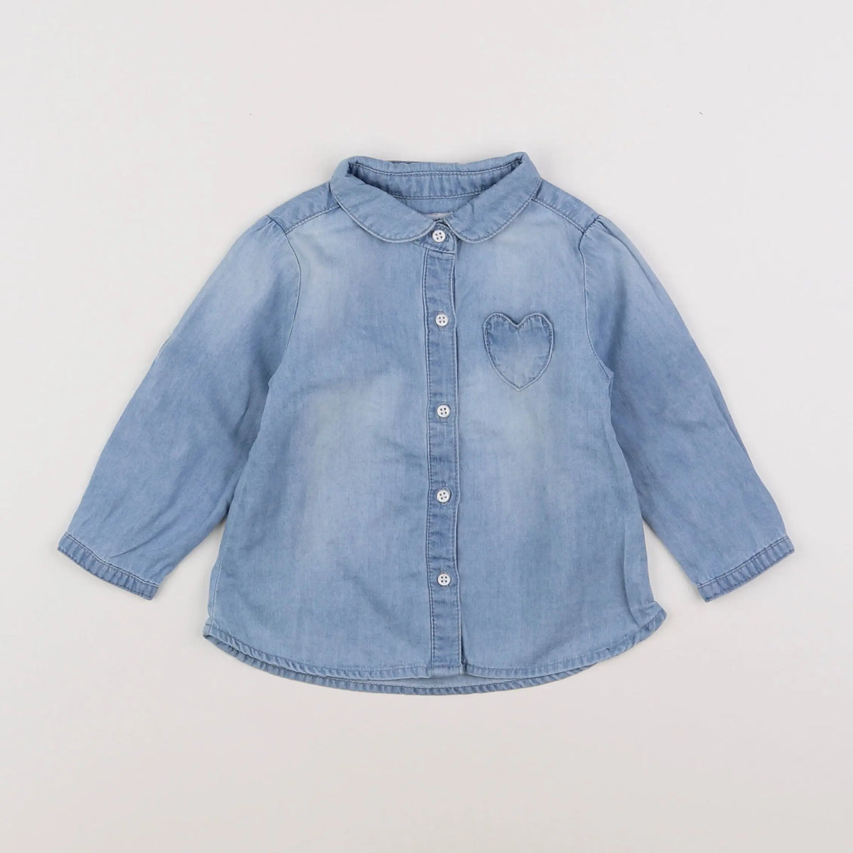 Vertbaudet - chemise bleu - 12 mois