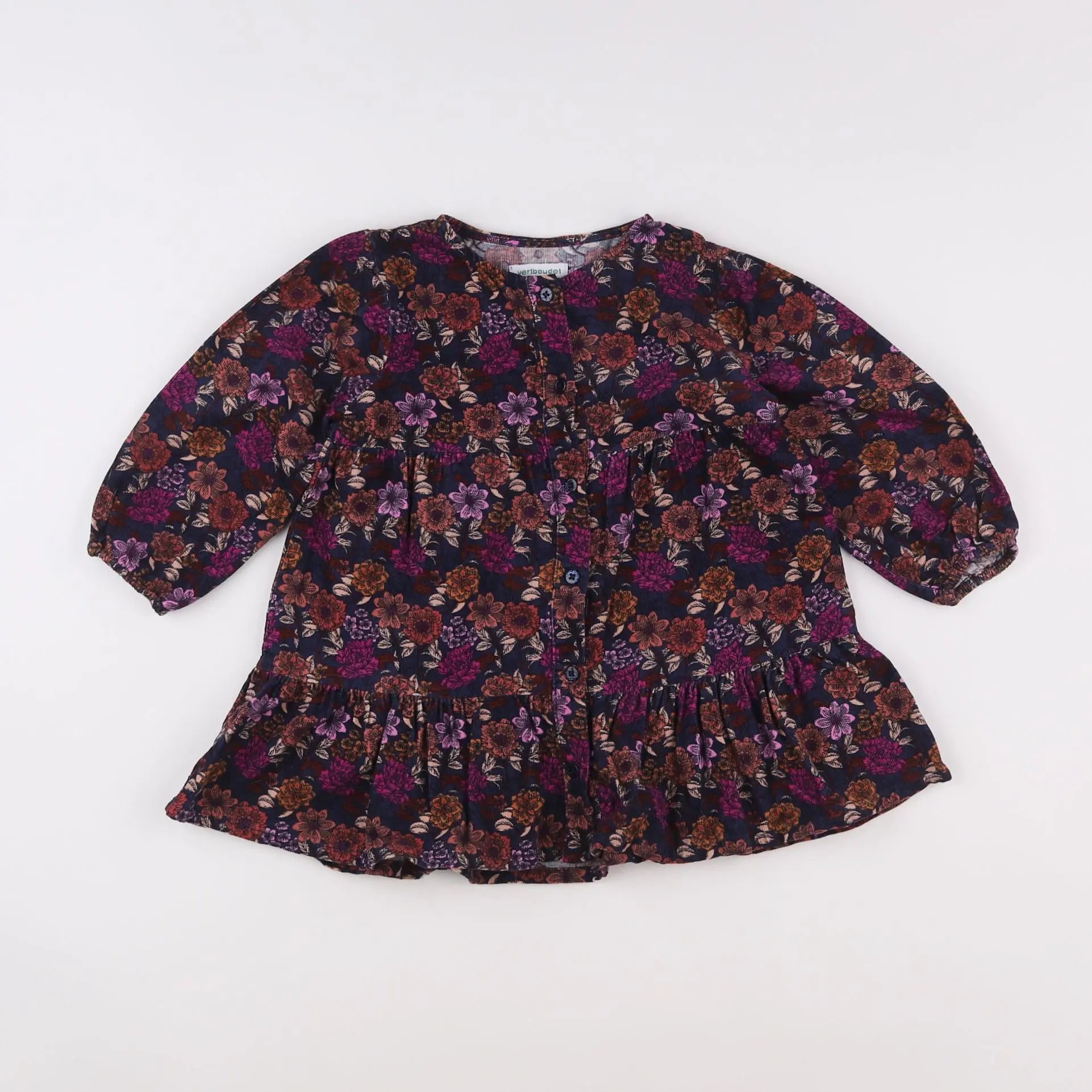 Vertbaudet - robe violet, bleu - 2 ans