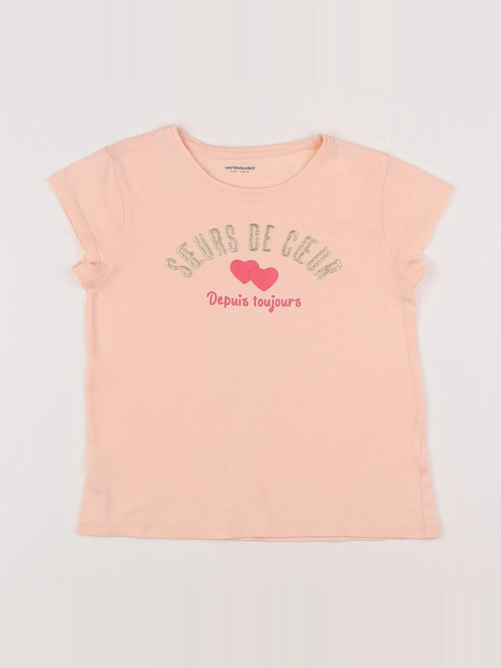 Vertbaudet - tee-shirt rose - 8 ans