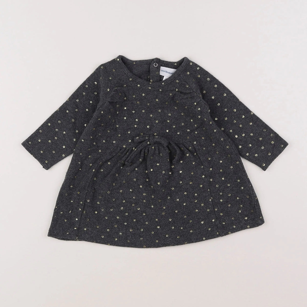 Vertbaudet - robe gris, or - 6 mois