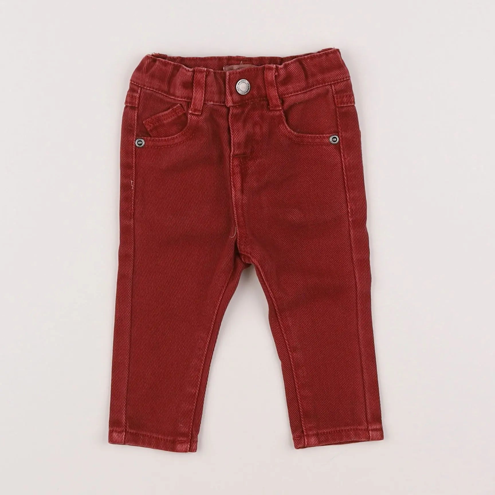 Vertbaudet - jean rouge - 3 mois