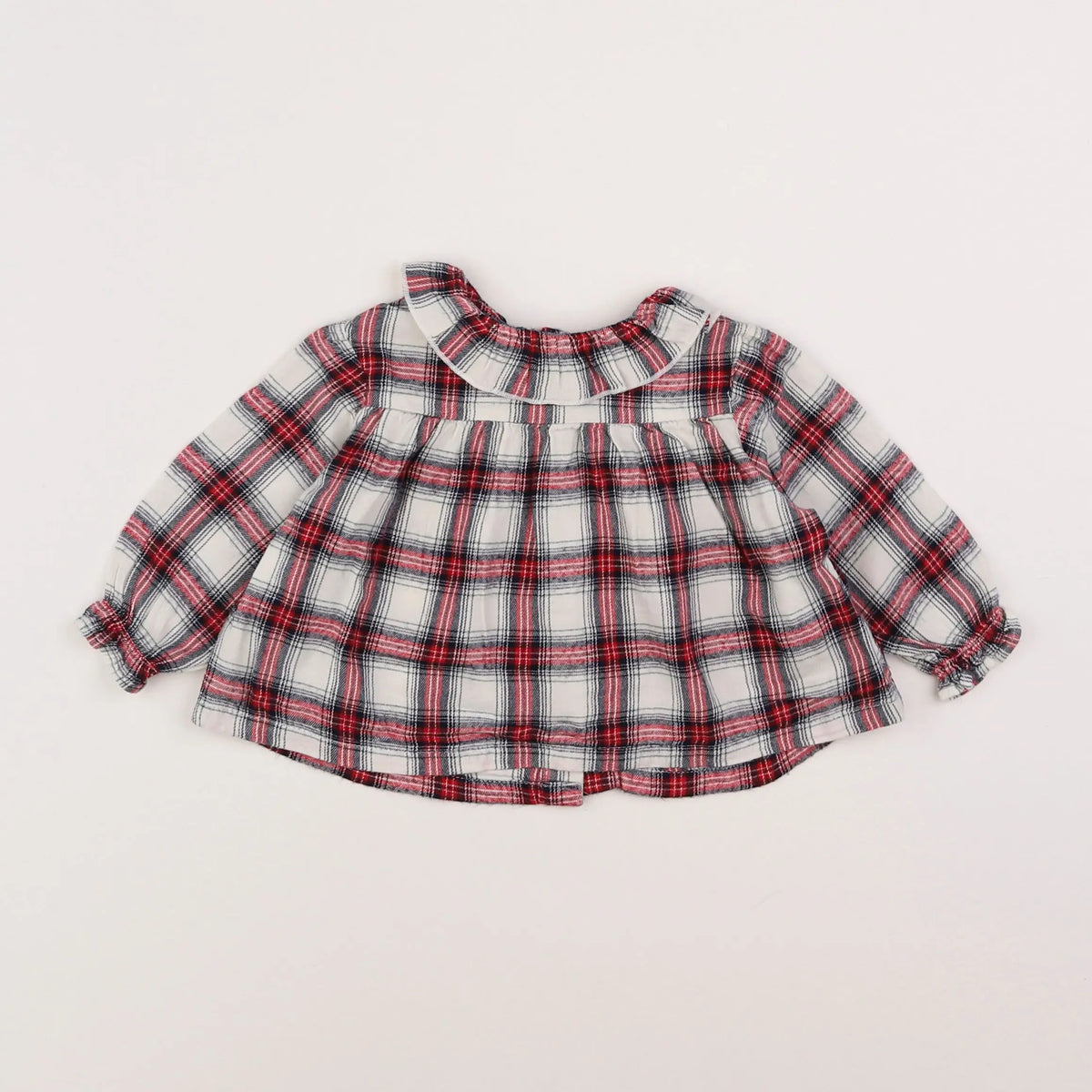 Vertbaudet - blouse blanc, rouge - 6 mois