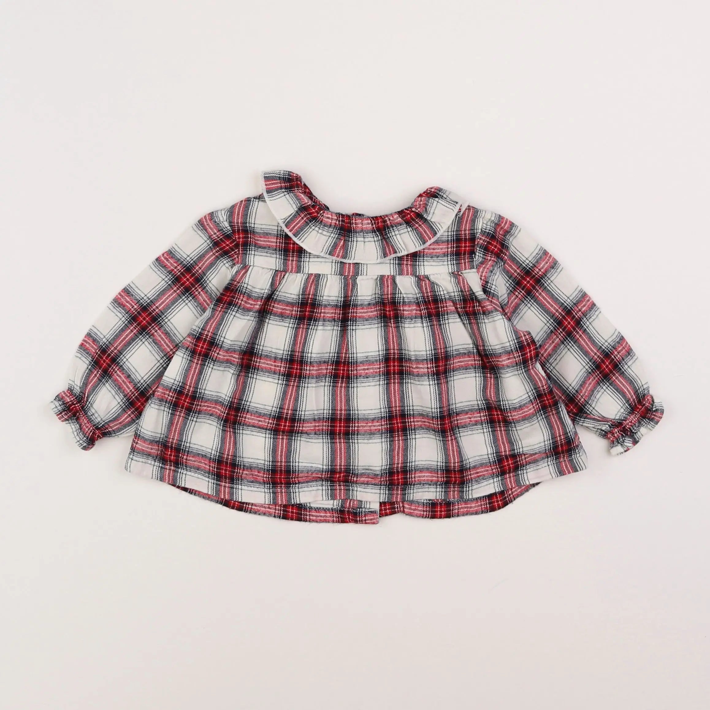 Vertbaudet - blouse blanc, rouge - 6 mois