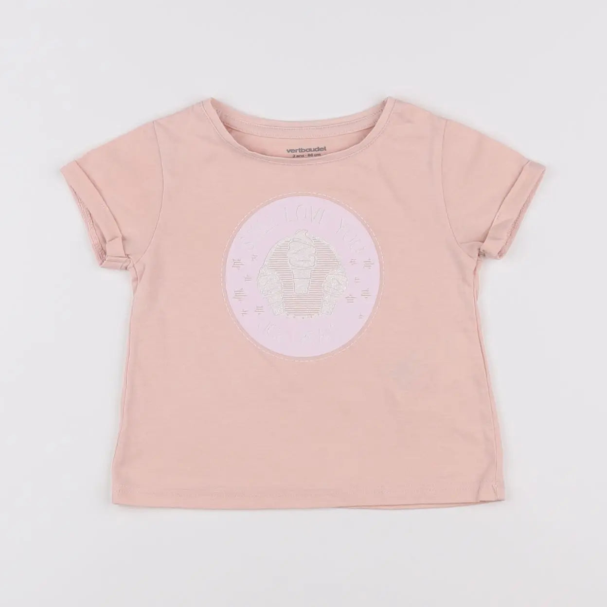 Vertbaudet - tee-shirt rose - 2 ans