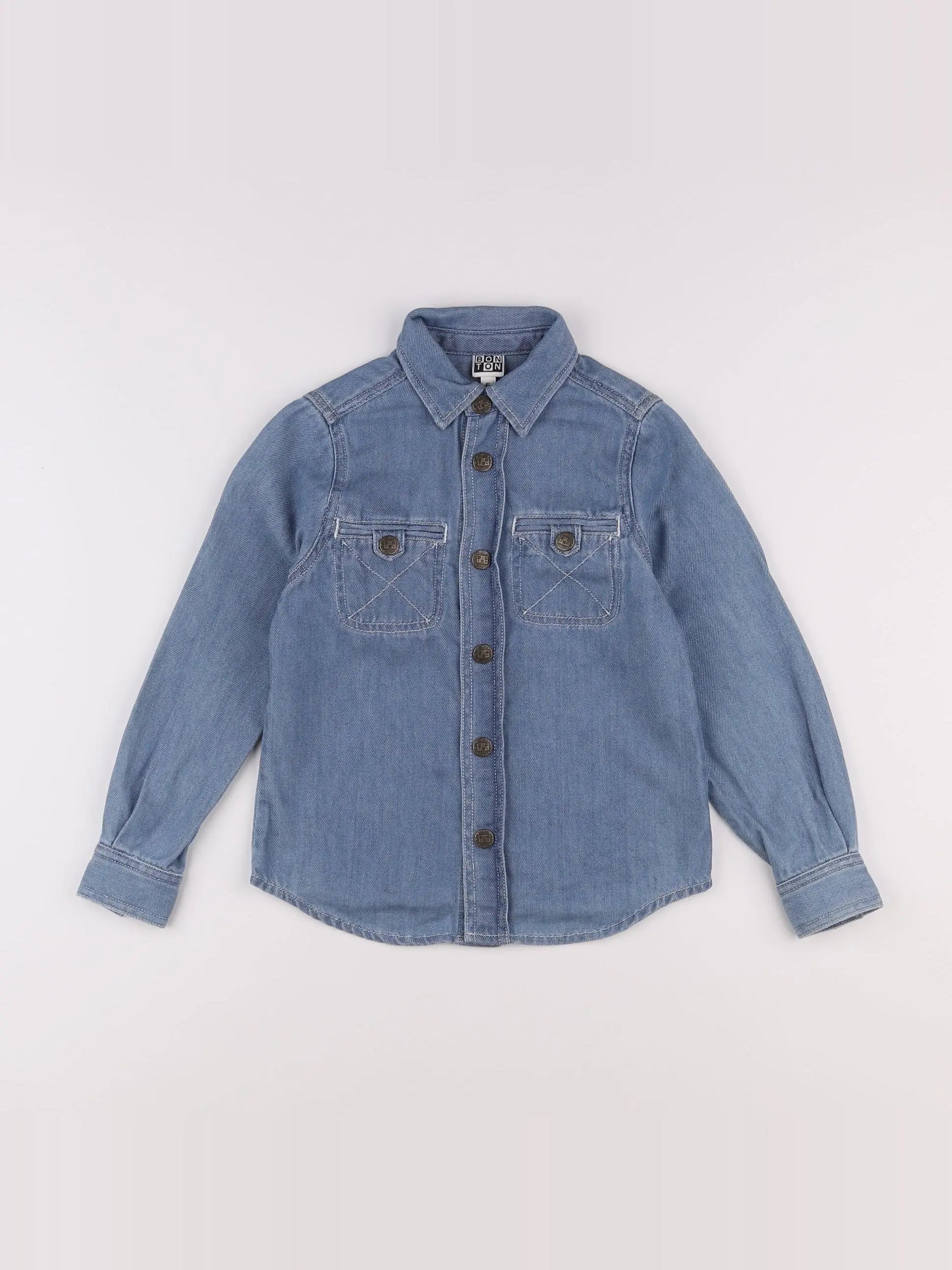 Bonton - chemise bleu - 6 ans