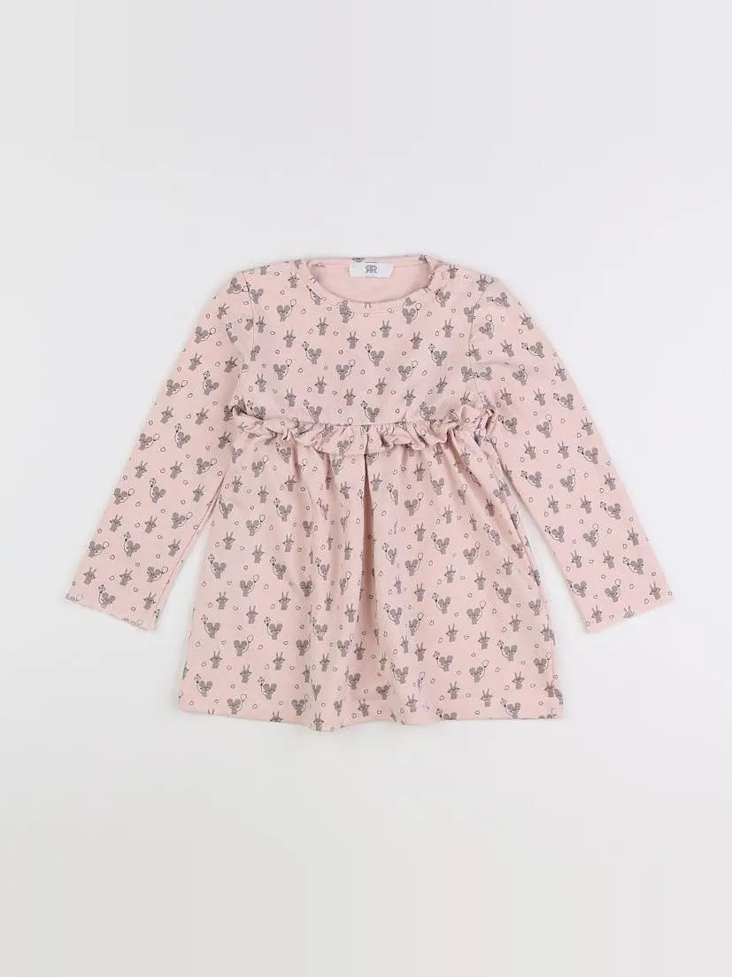 La Redoute - robe rose, gris - 2 ans
