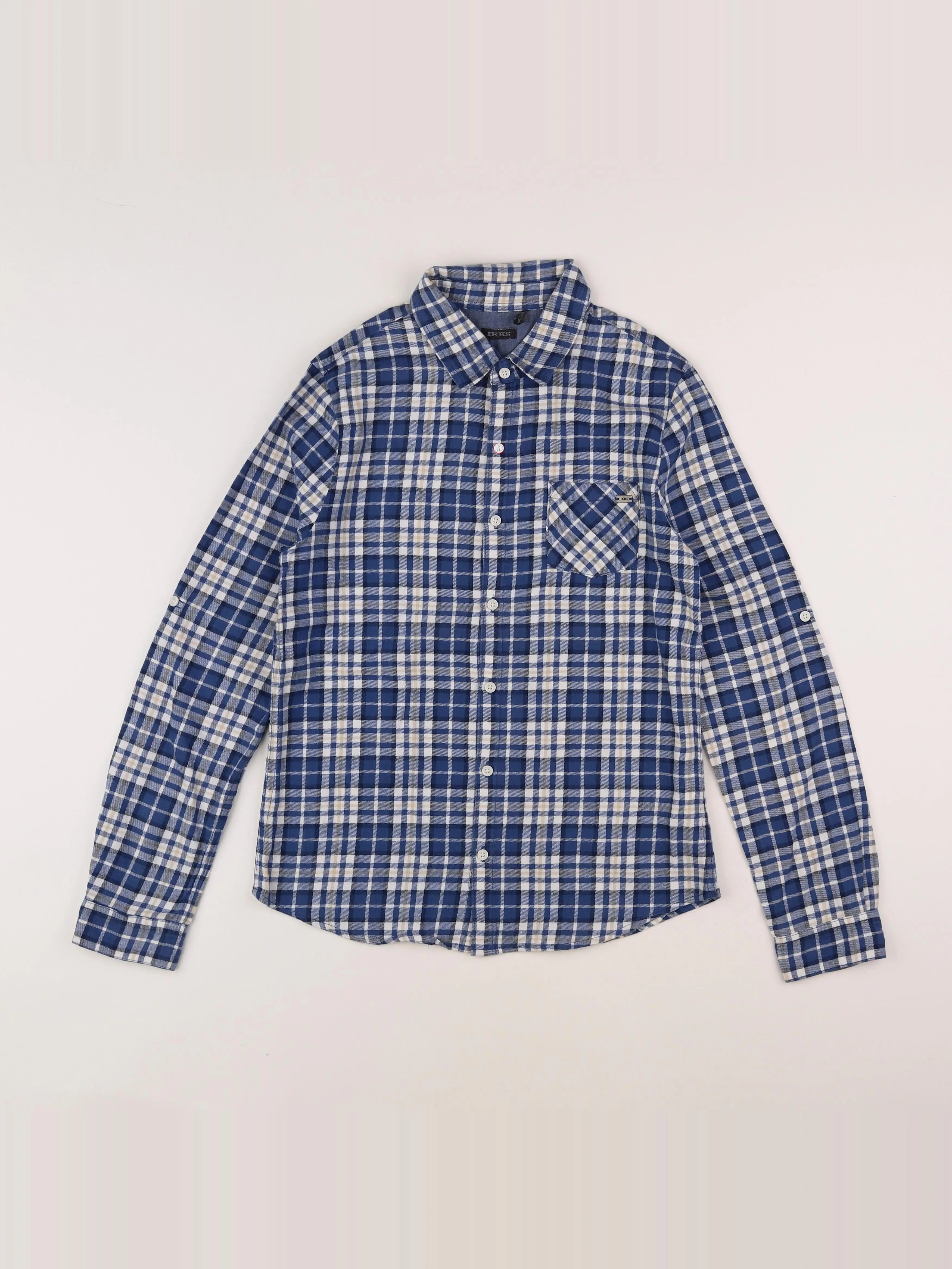 IKKS - chemise bleu, blanc - 12 ans