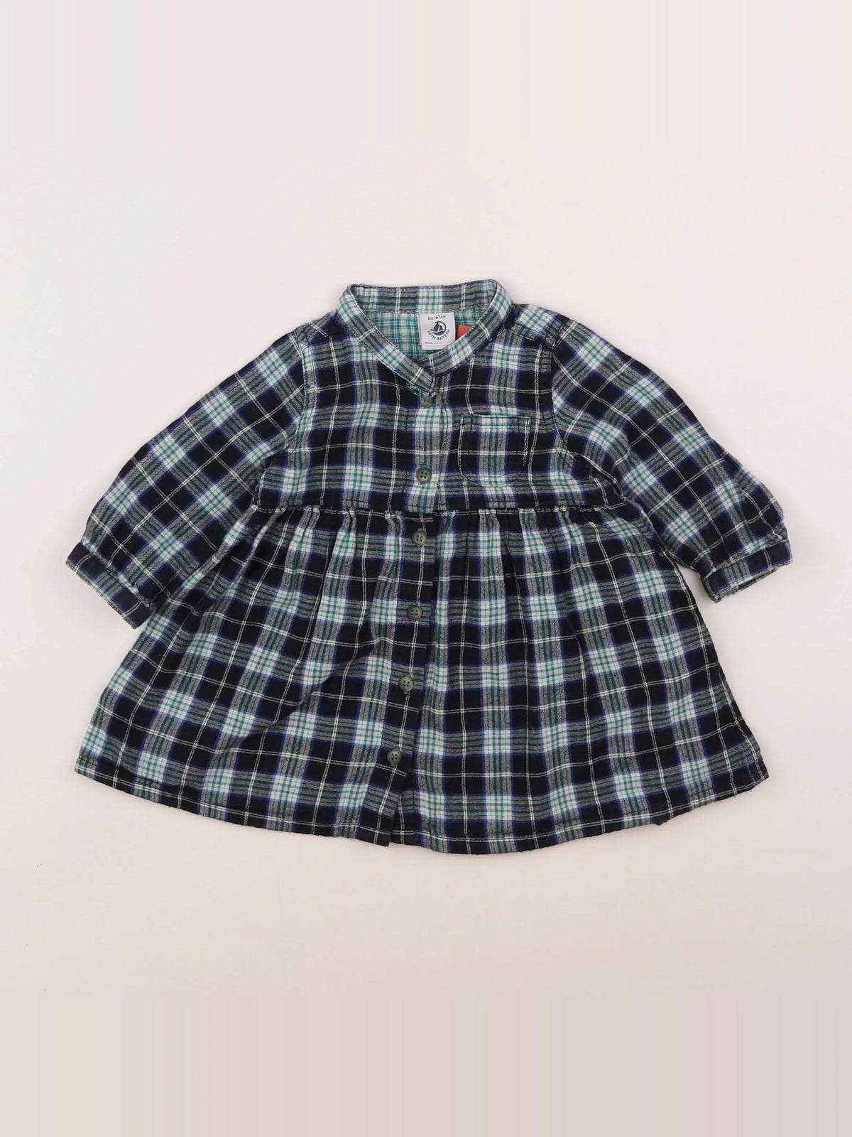 Petit Bateau - robe bleu - 6 mois