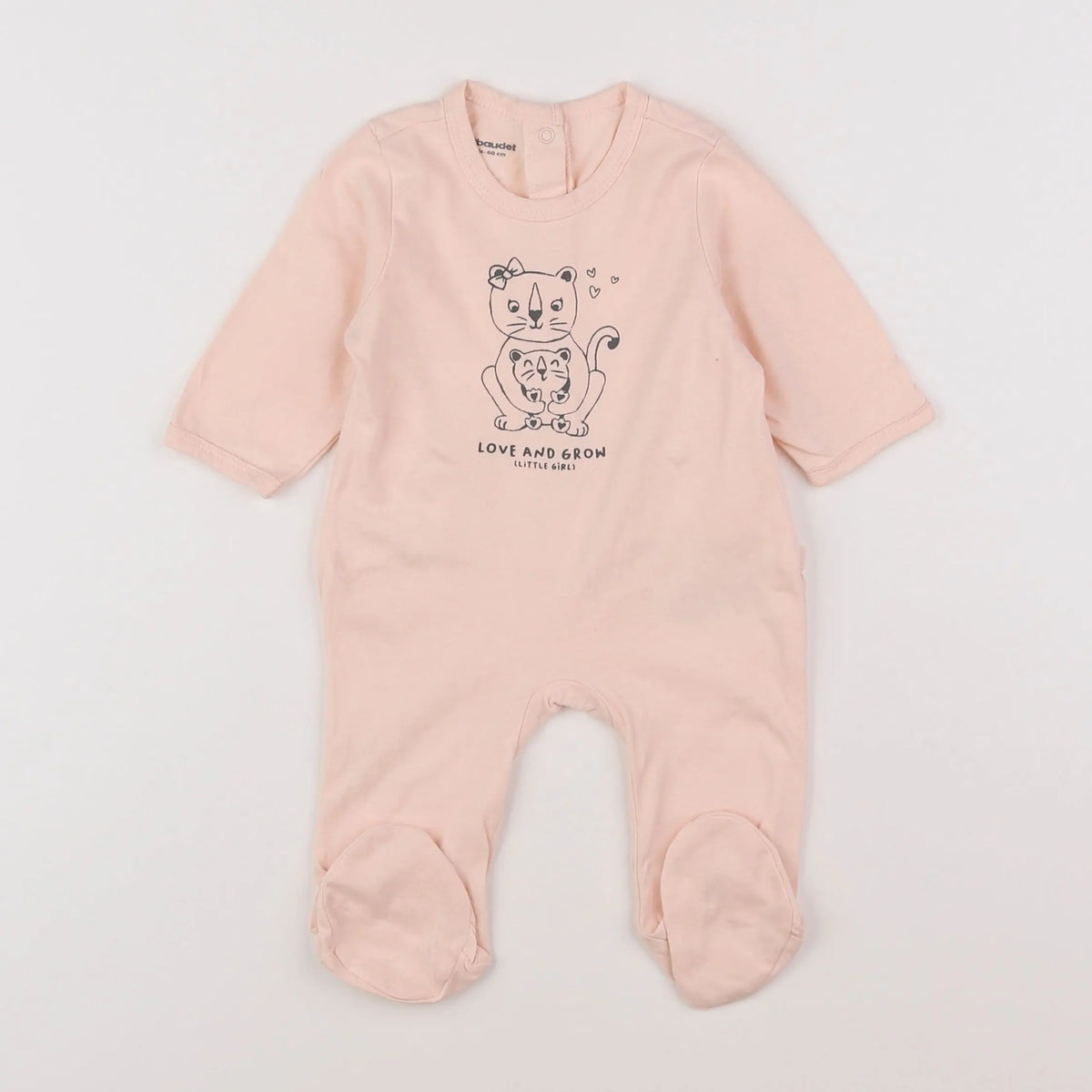 Vertbaudet - pyjama velours rose - 3 mois