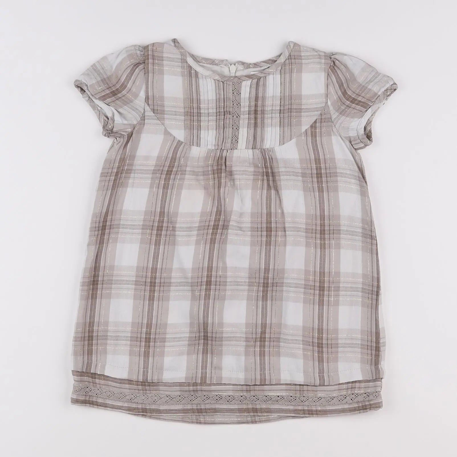 Vertbaudet - robe marron, or - 3 ans