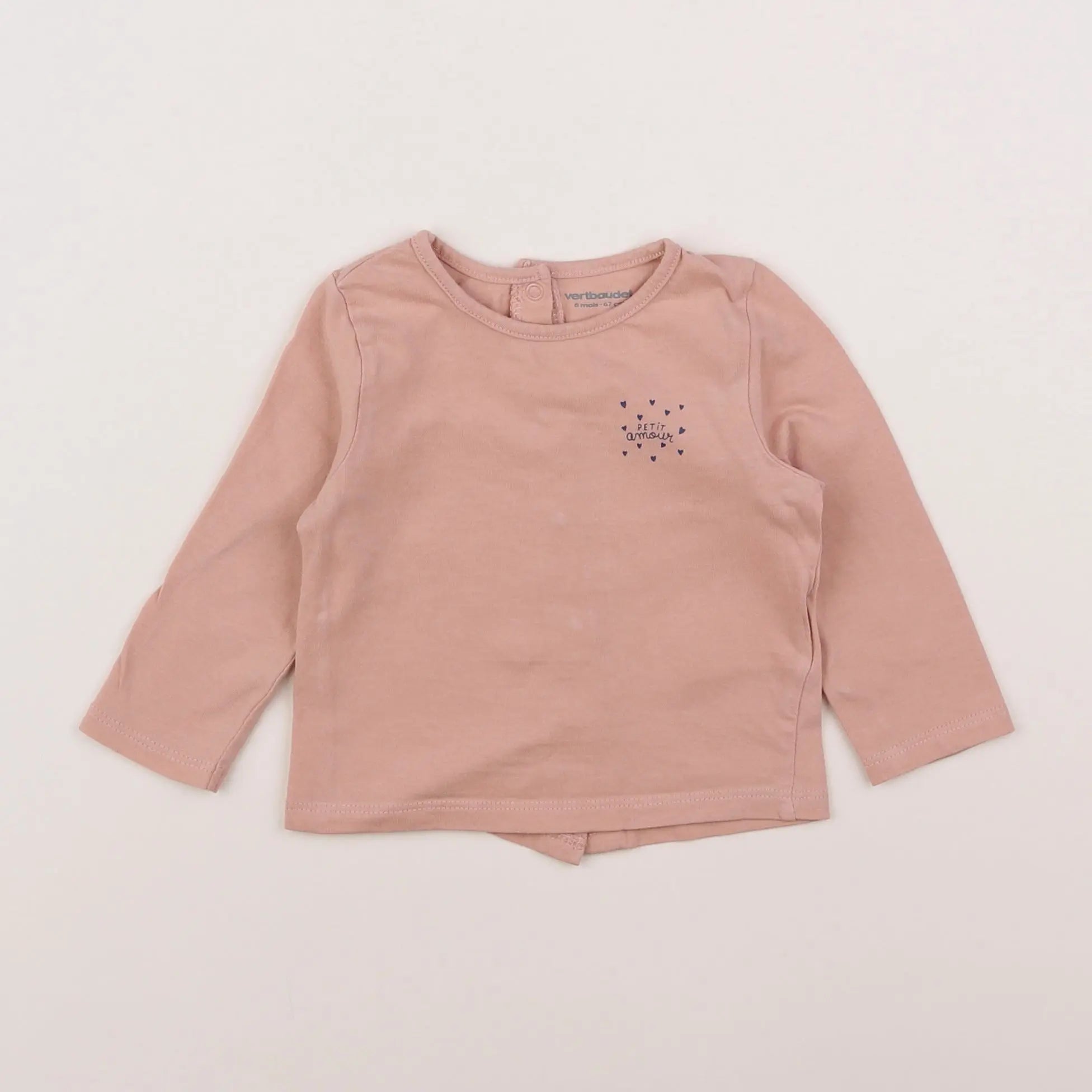 Vertbaudet - tee-shirt rose - 6 mois