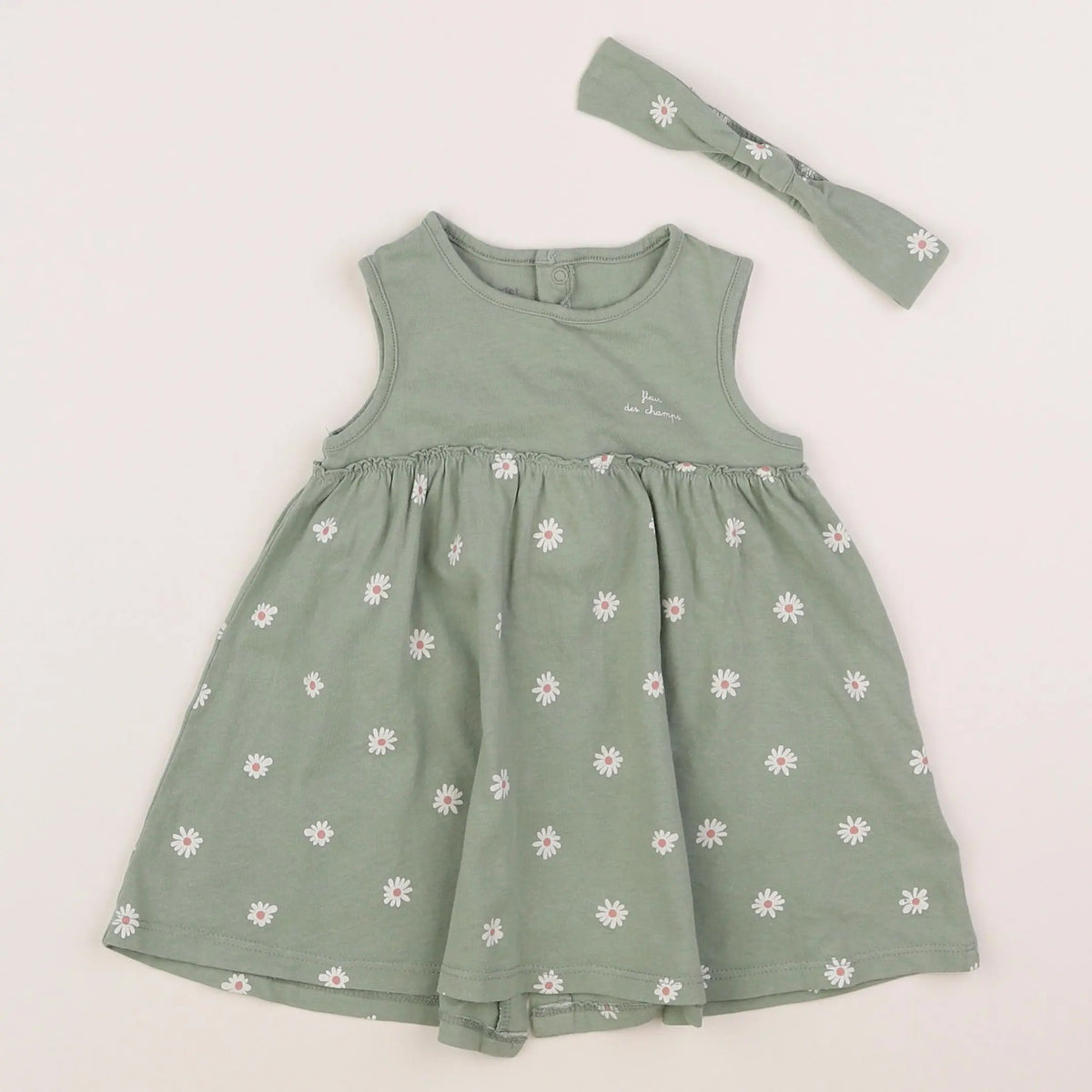 Vertbaudet - robe vert - 9 mois