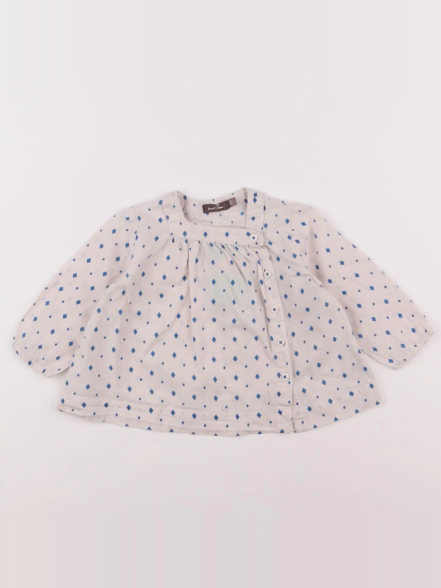 Boutchou - blouse gris, bleu - 9 mois