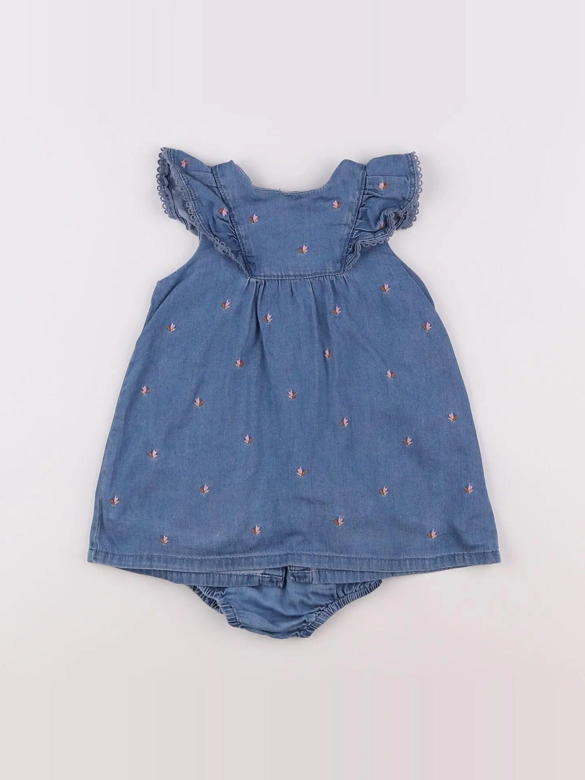 Zara - robe bleu, rose - 9/12 mois