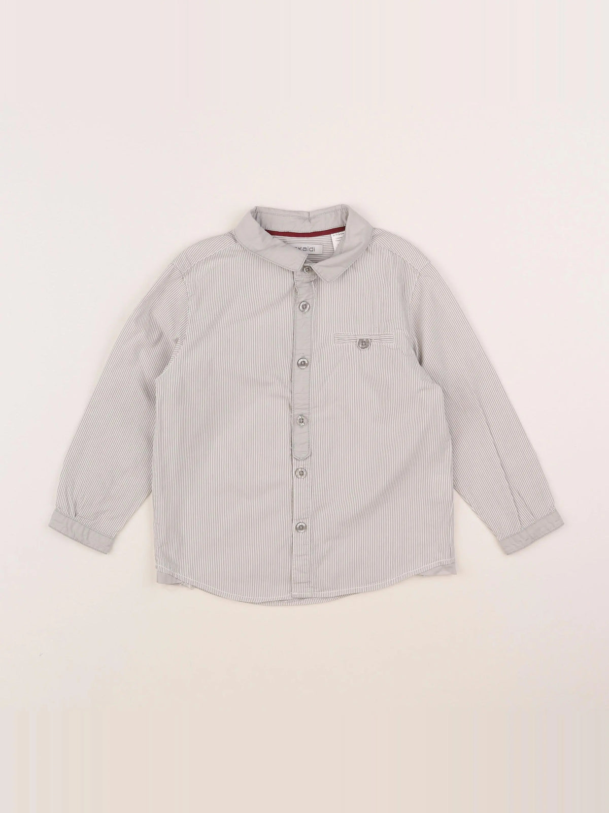 Okaidi - chemise gris, blanc - 3 ans