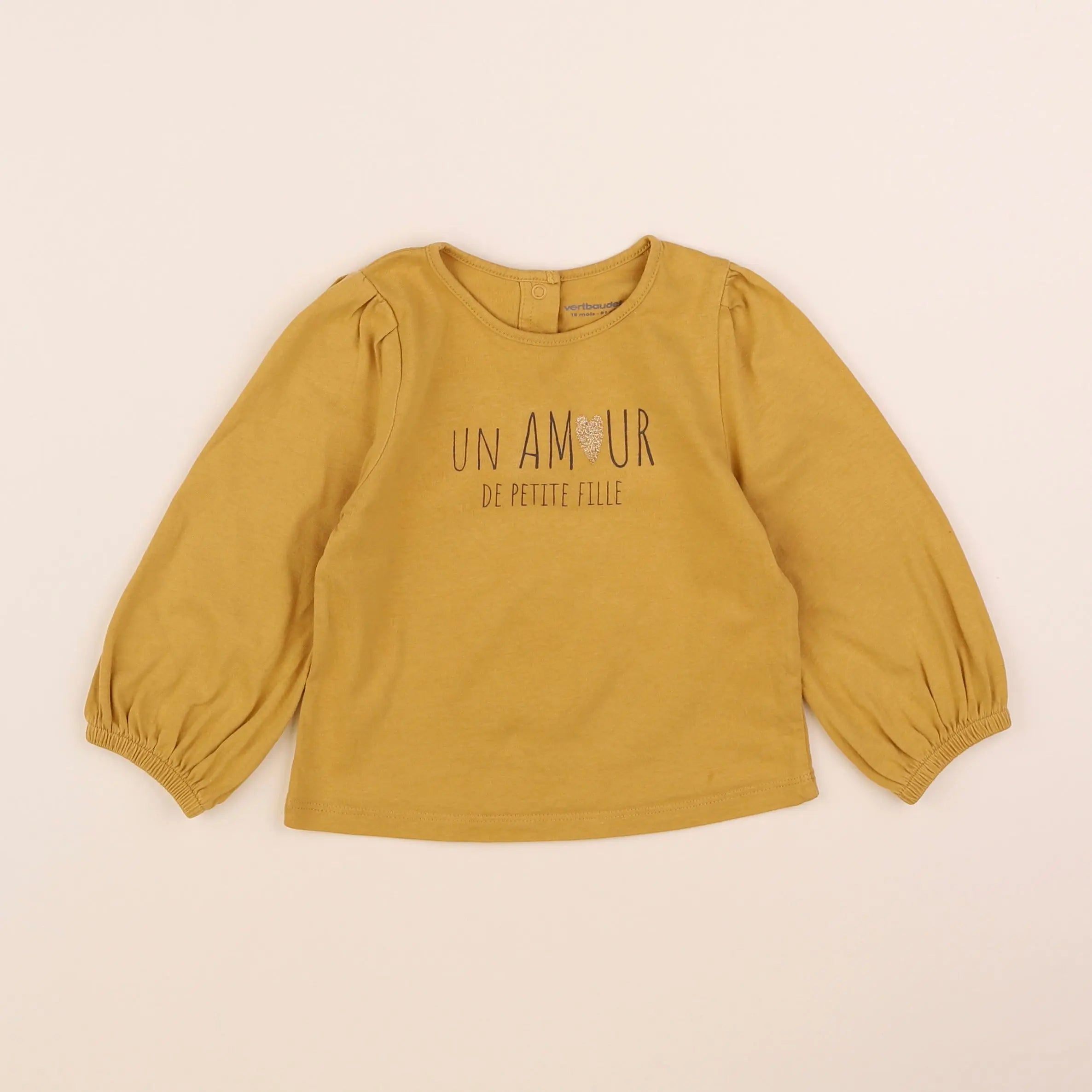 Vertbaudet - tee-shirt jaune - 18 mois