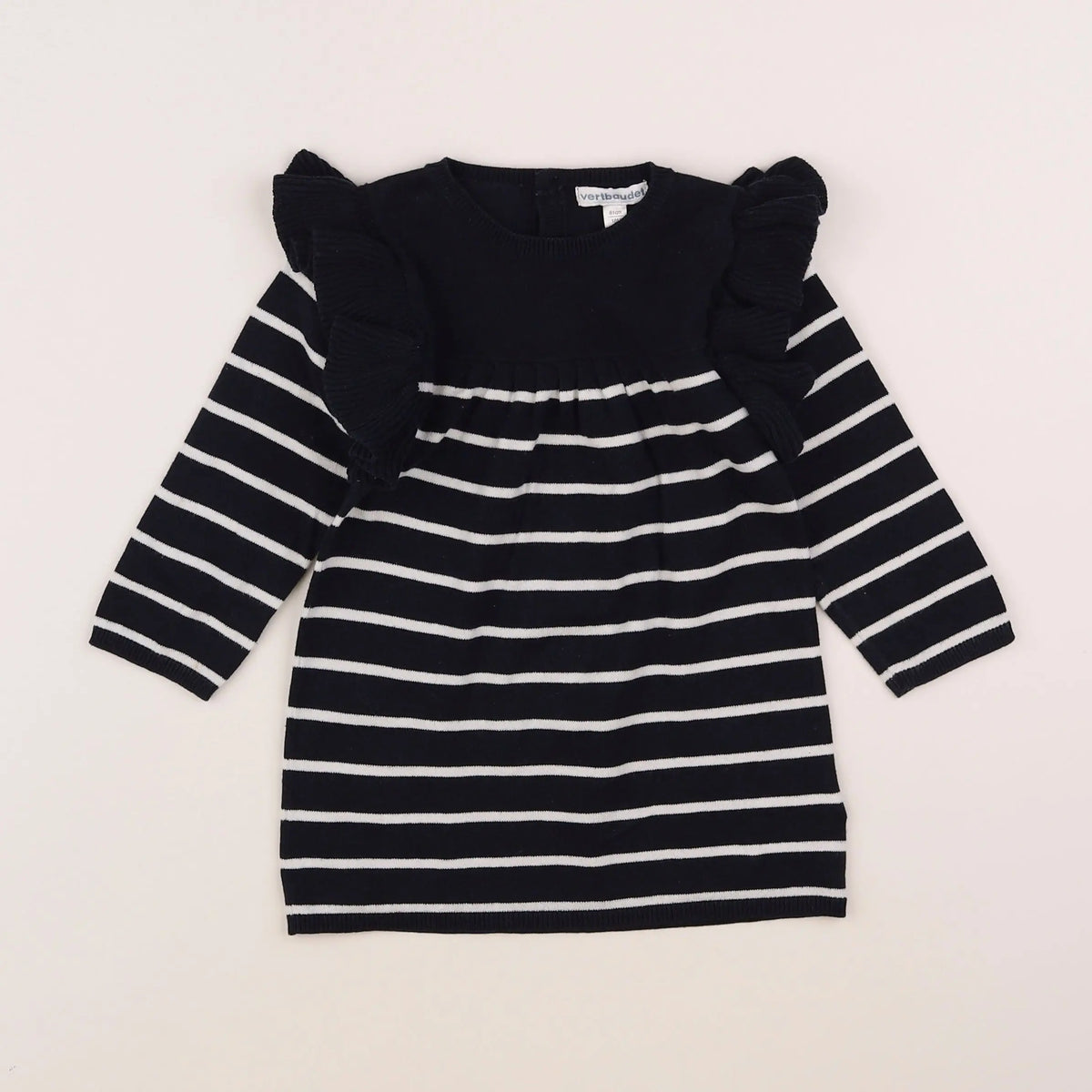 Vertbaudet - robe bleu, blanc - 18 mois