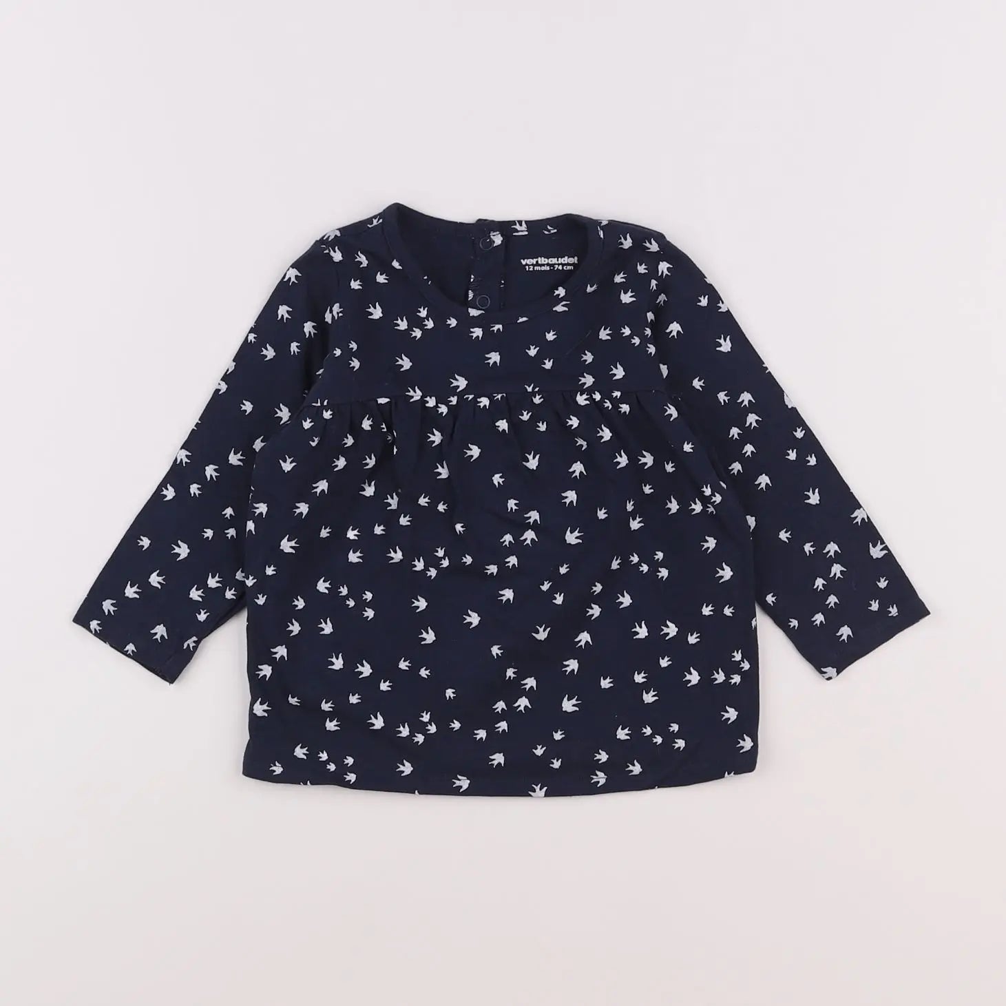 Vertbaudet - tee-shirt bleu - 12 mois