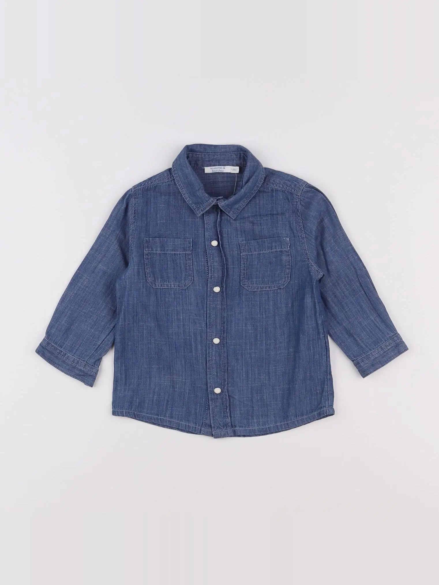 Boutchou - chemise bleu - 12 mois