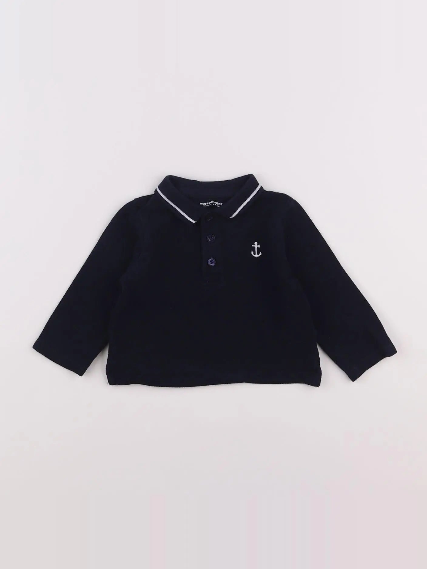 Vertbaudet - polo bleu - 6 mois