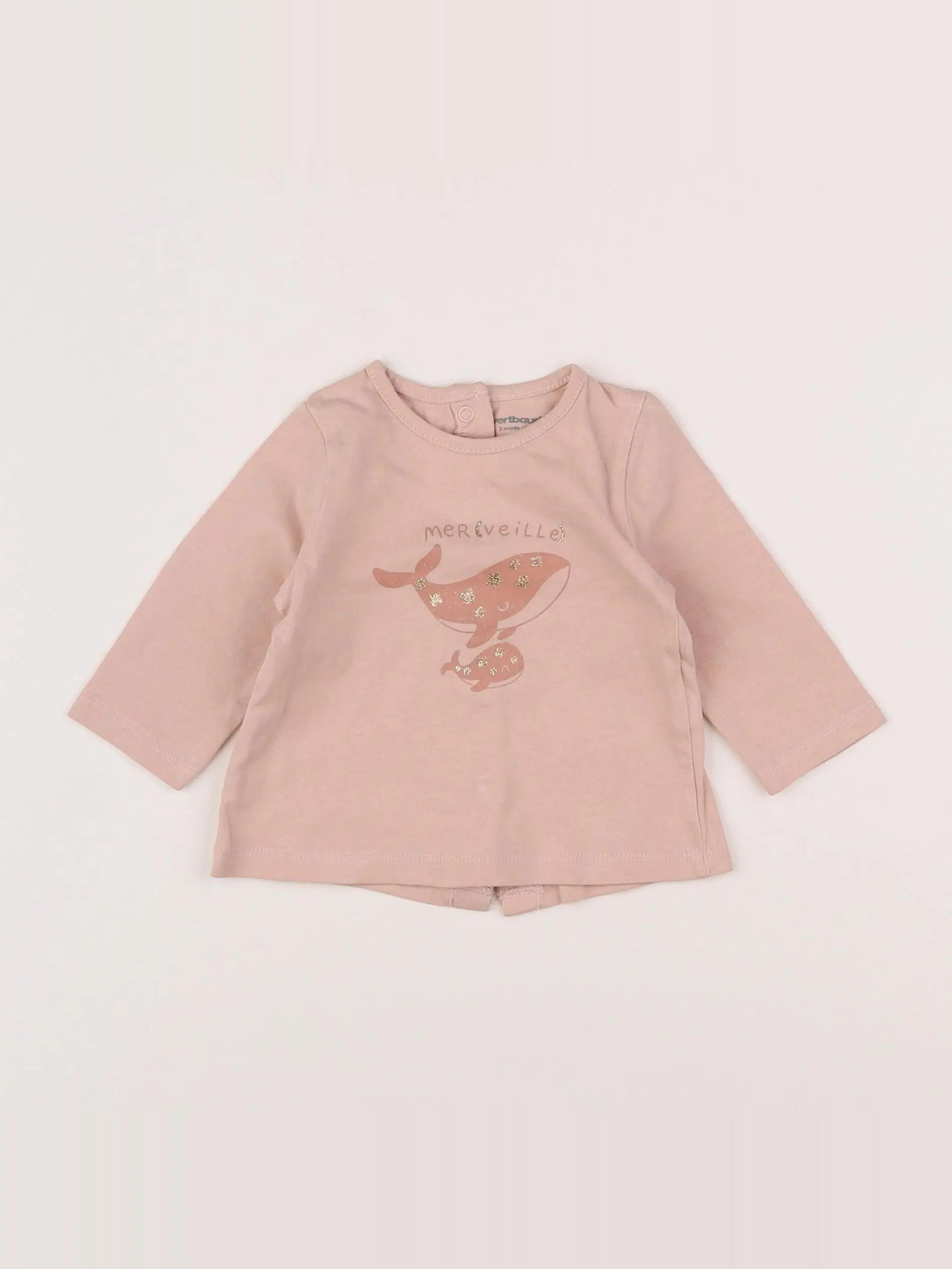 Vertbaudet - tee-shirt rose - 3 mois