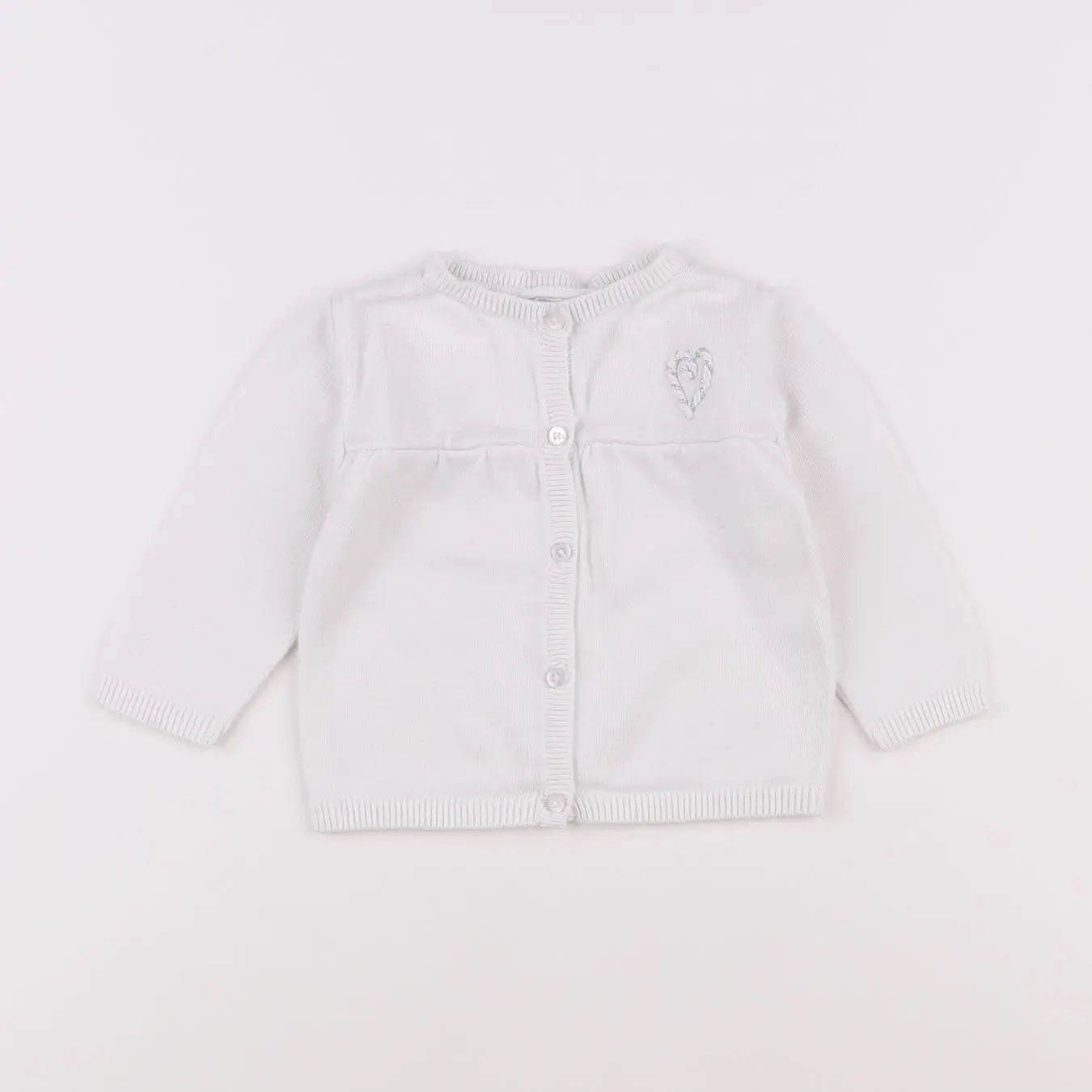 Vertbaudet - gilet blanc - 6 mois