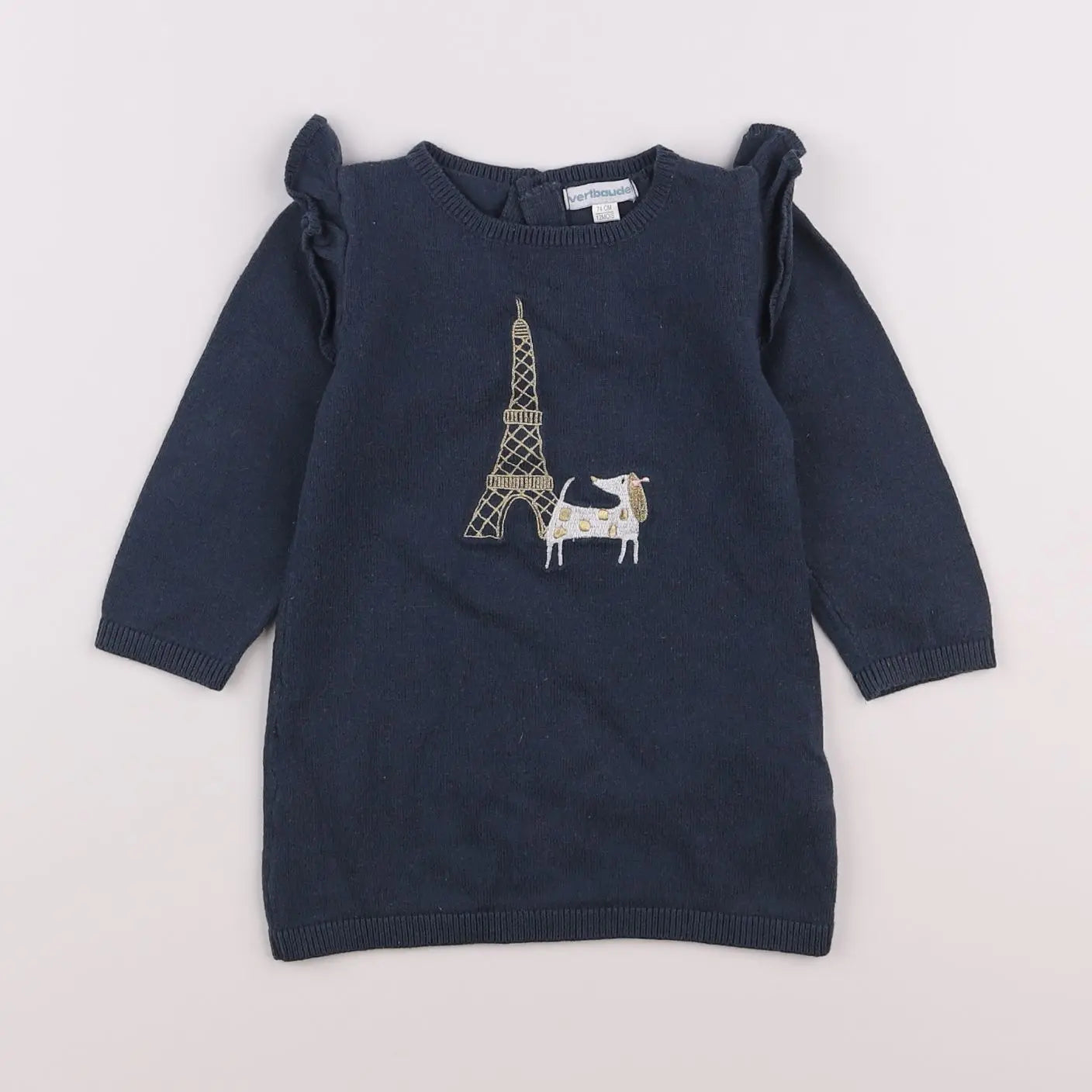 Vertbaudet - robe bleu - 12 mois