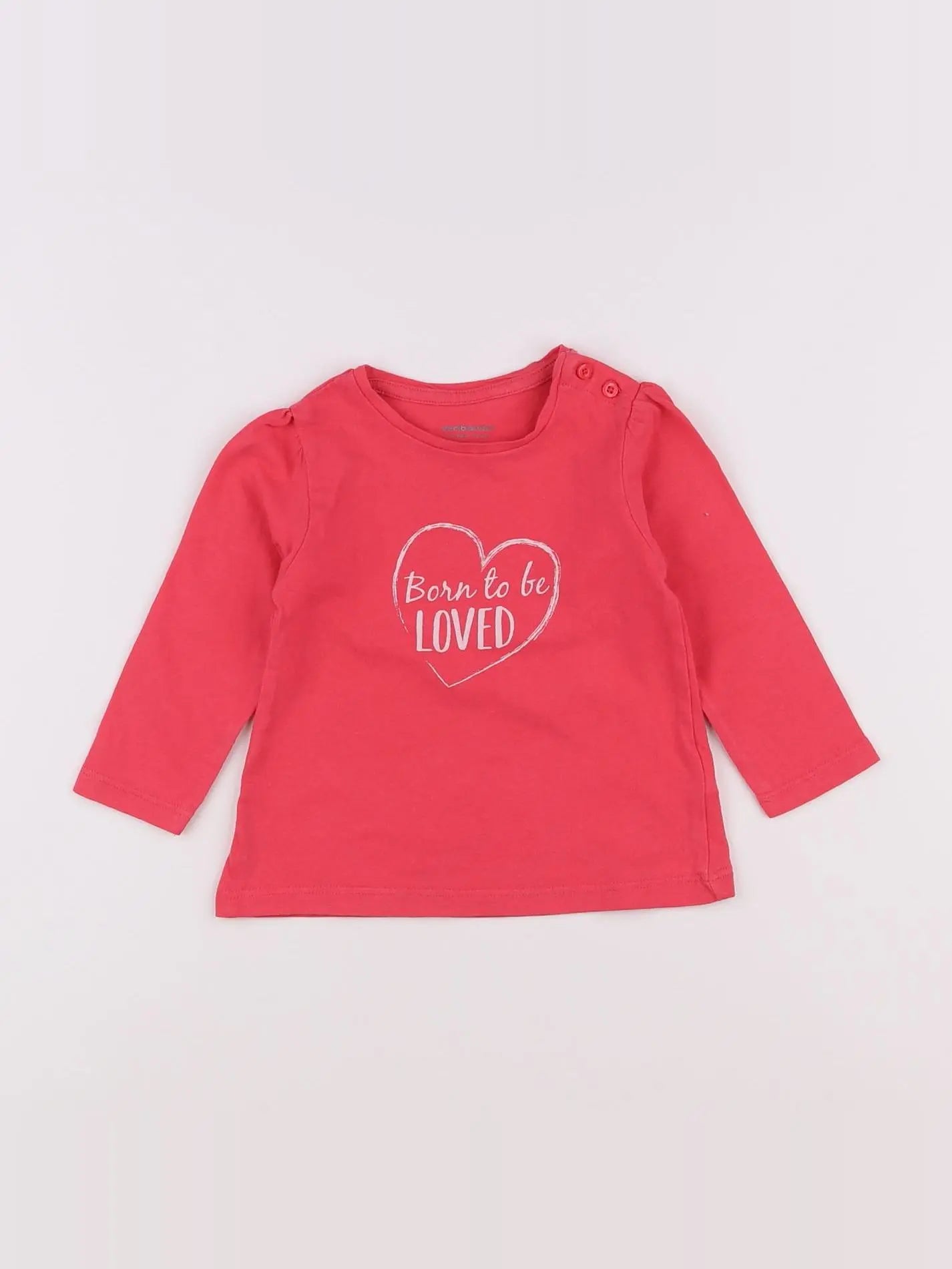 Vertbaudet - tee-shirt rose - 12 mois