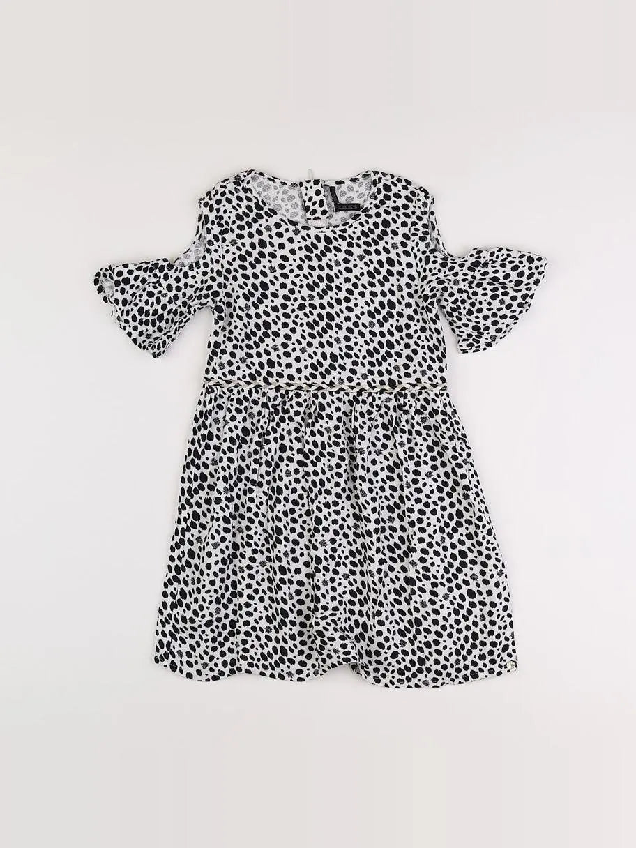 IKKS - robe blanc, noir - 6 ans