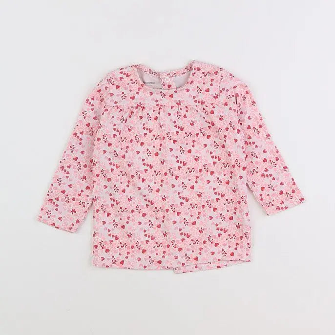 Vertbaudet - tee-shirt rose - 12 mois