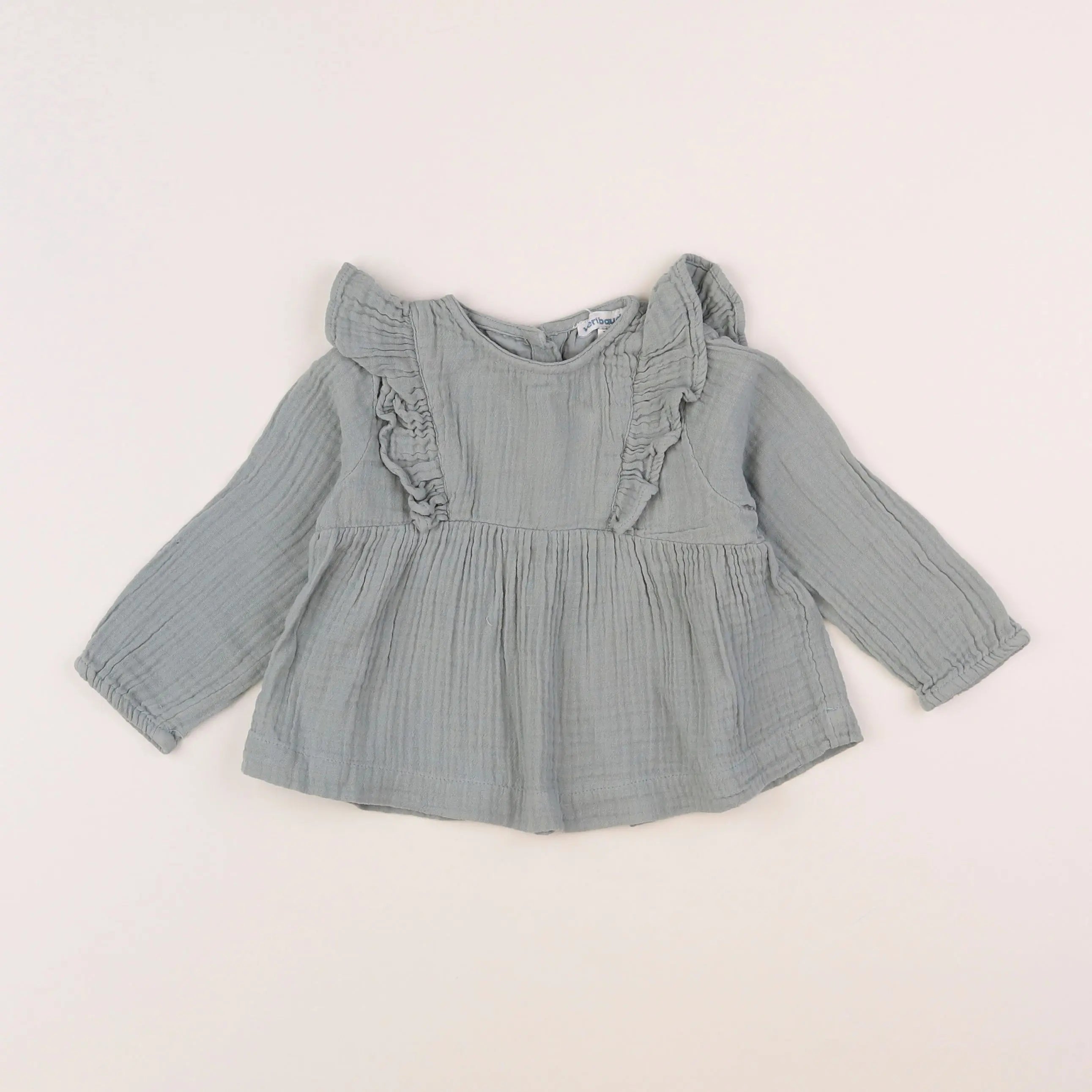 Vertbaudet - blouse bleu - 12 mois