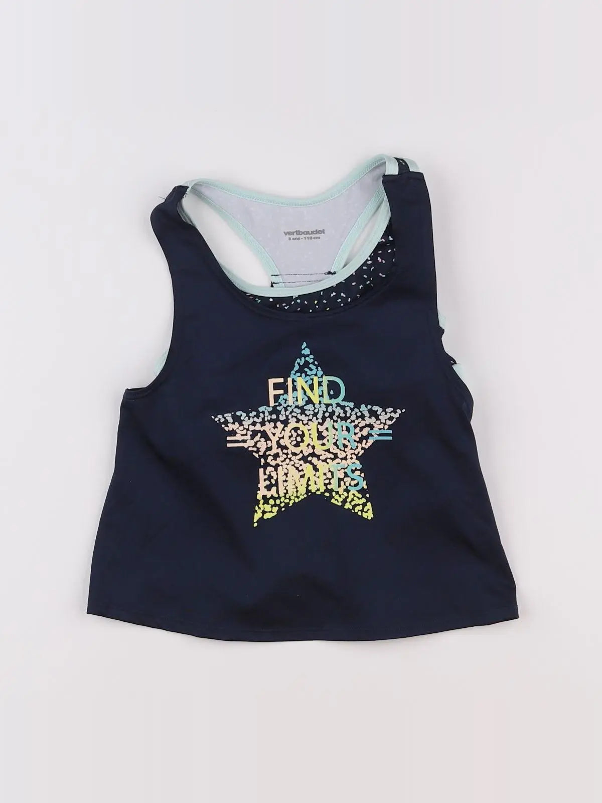 Vertbaudet - débardeur bleu, vert - 5 ans
