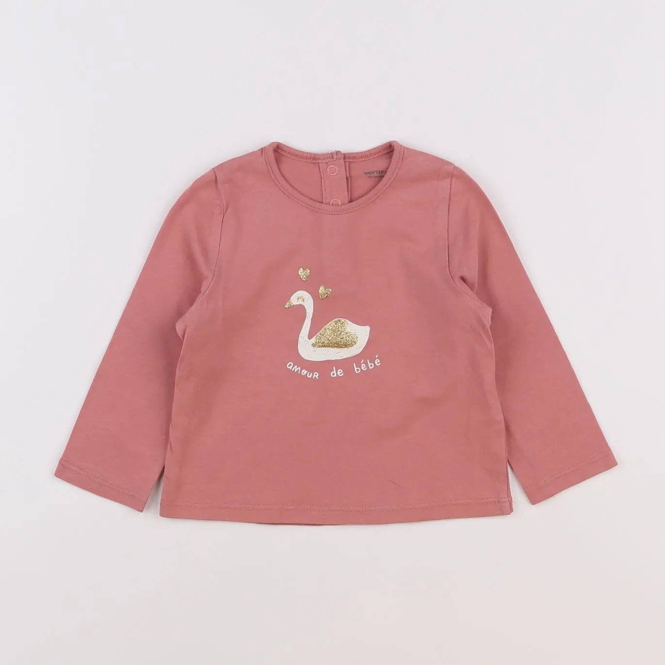 Vertbaudet - tee-shirt rose - 12 mois