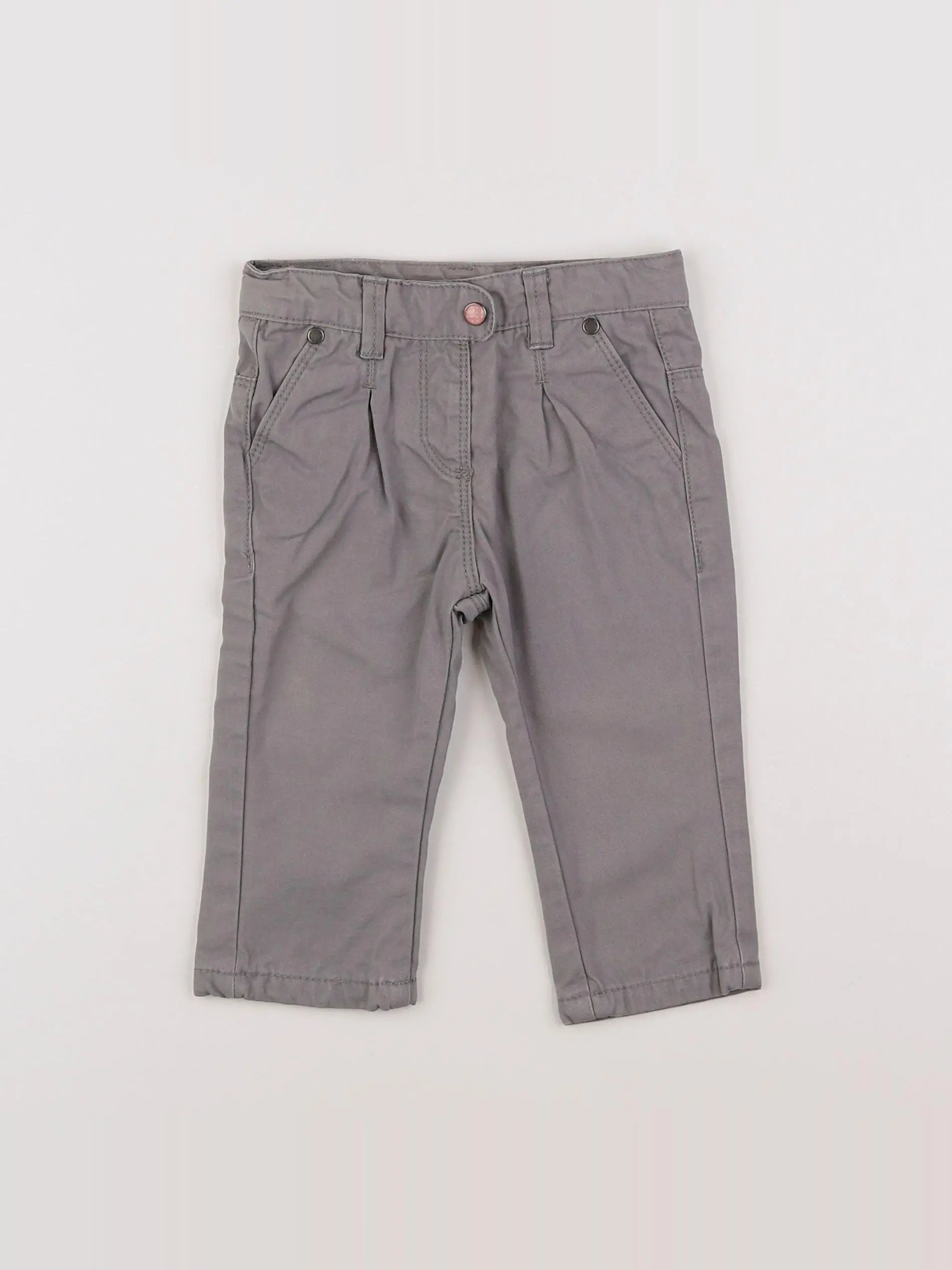 Vertbaudet - pantalon doublé gris - 9 mois