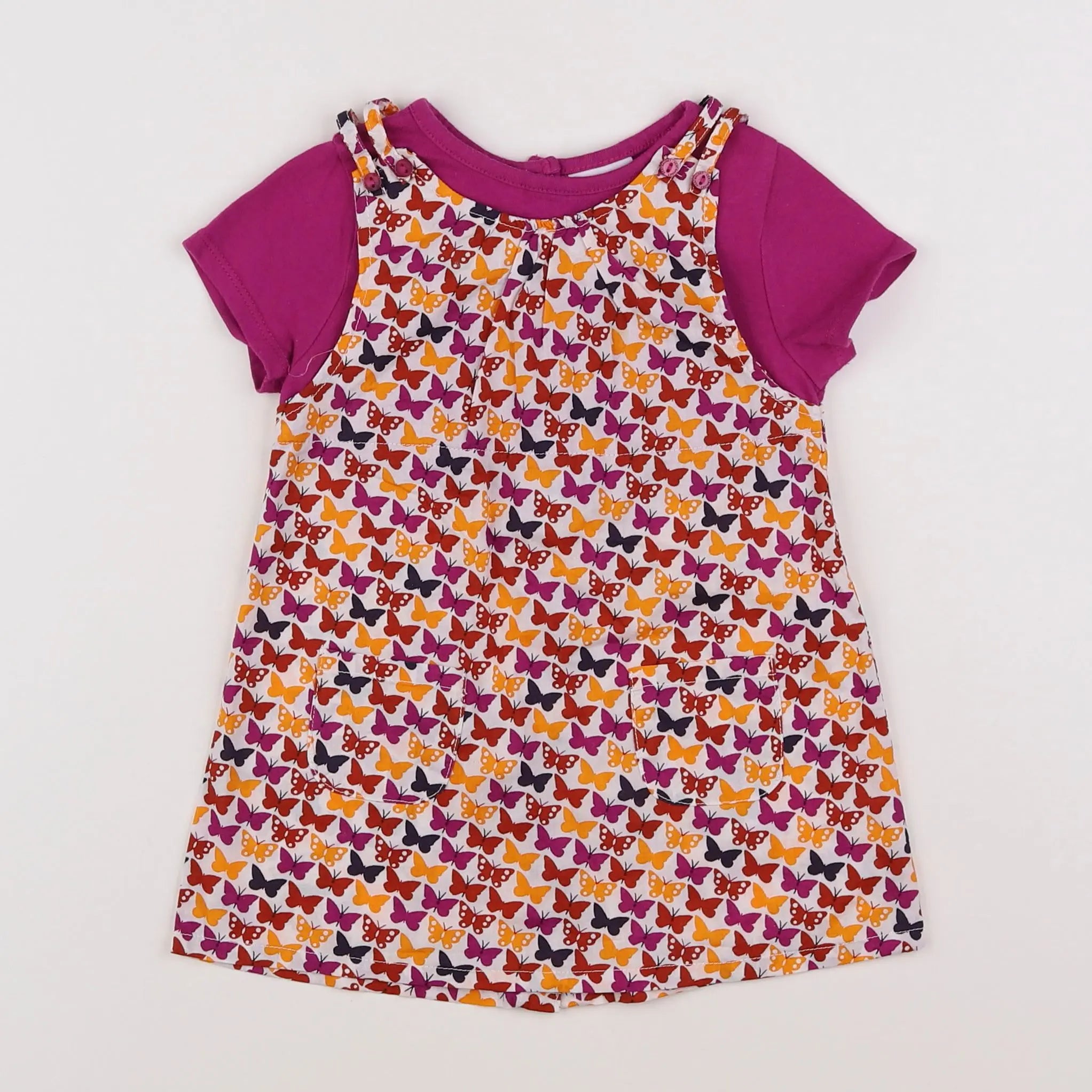 Vertbaudet - robe multicolore - 12 mois
