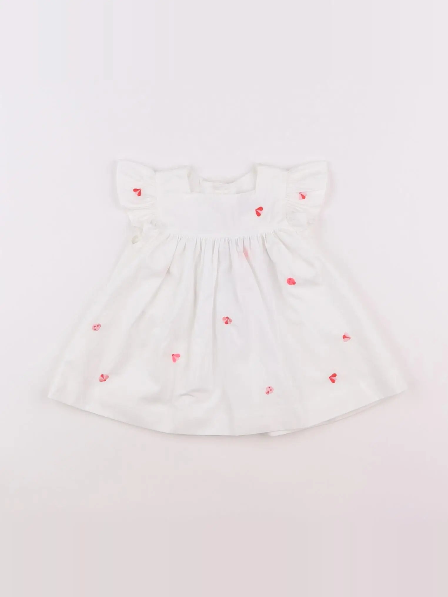 Jacadi - robe blanc, rose - 6 mois