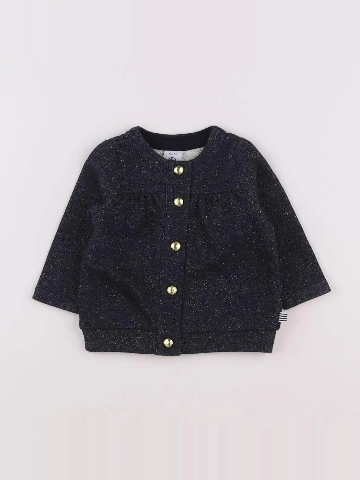 Petit Bateau - sweat bleu, or - 6 mois