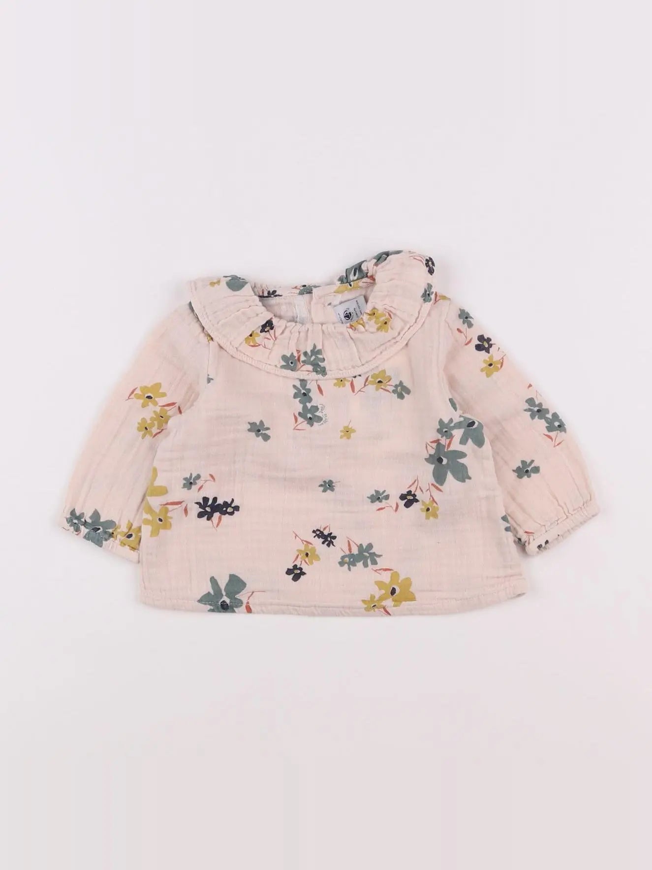 Petit Bateau - blouse rose, vert - 6 mois