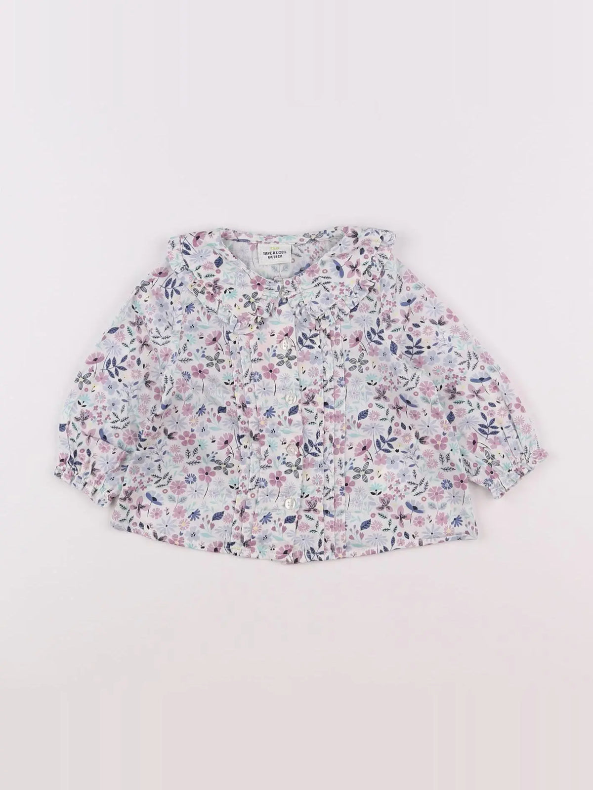 Tape à l'oeil - blouse blanc, violet - 6 mois