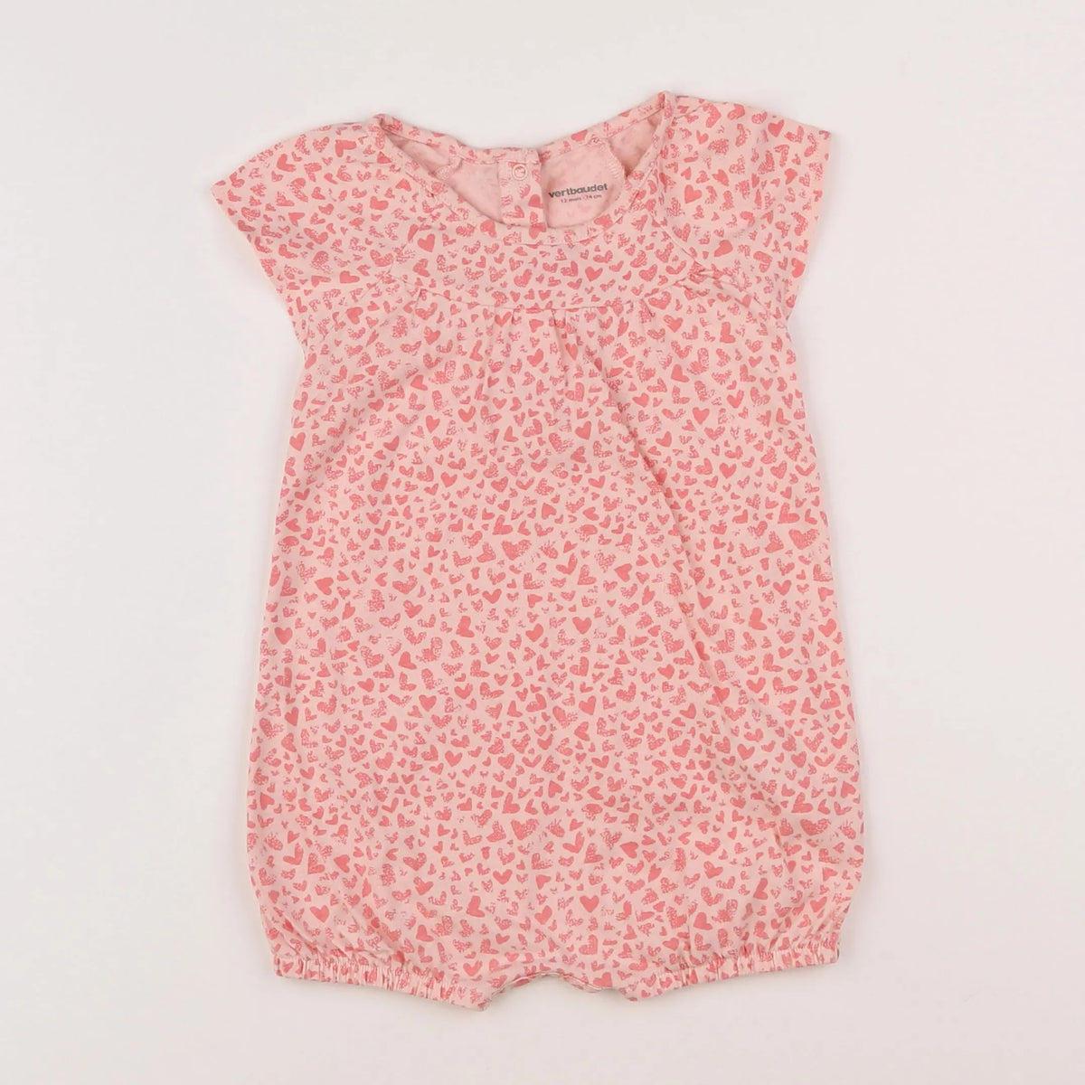 Vertbaudet - combinaison rose - 12 mois
