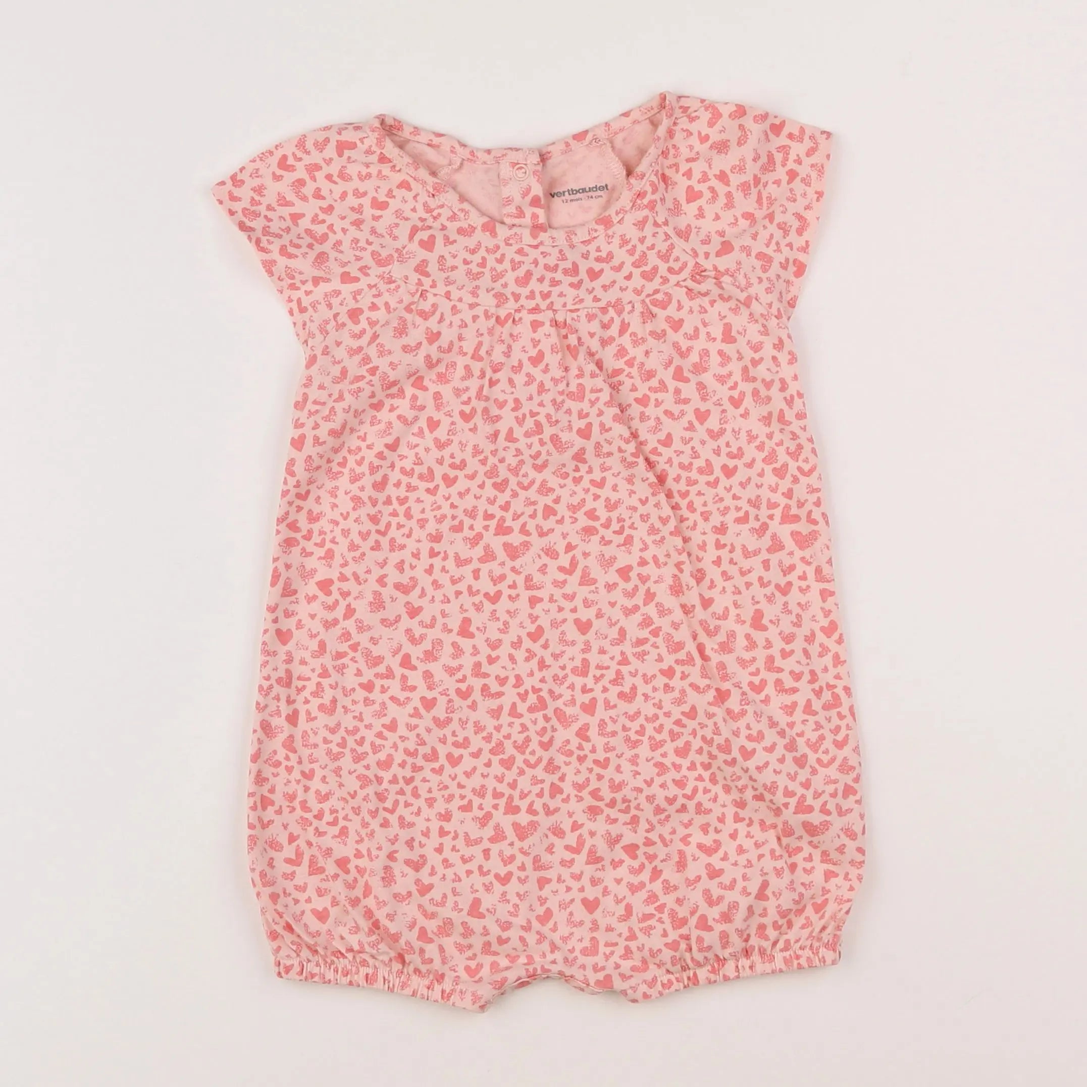 Vertbaudet - combinaison rose - 12 mois