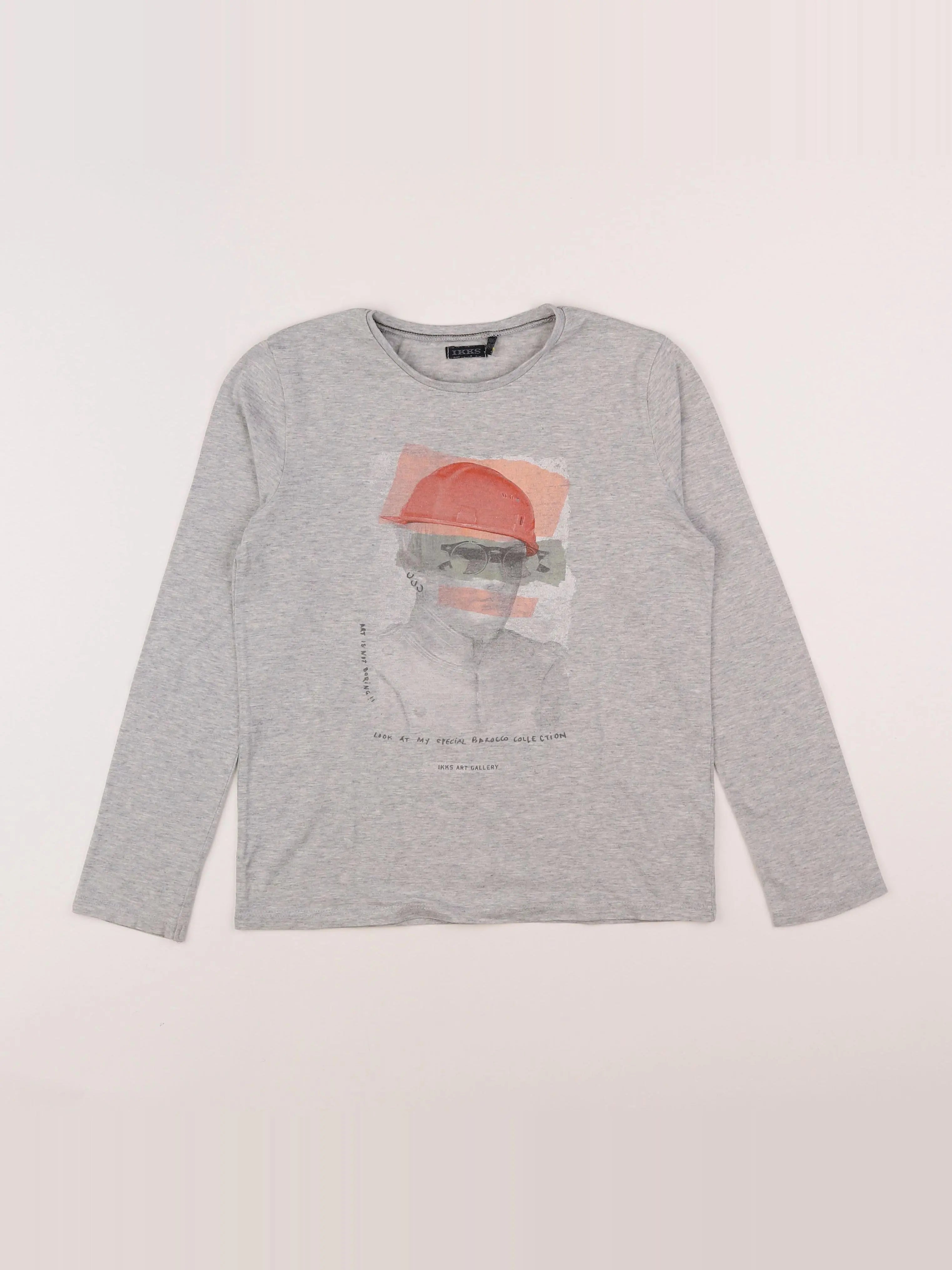 IKKS - tee-shirt gris - 10 ans