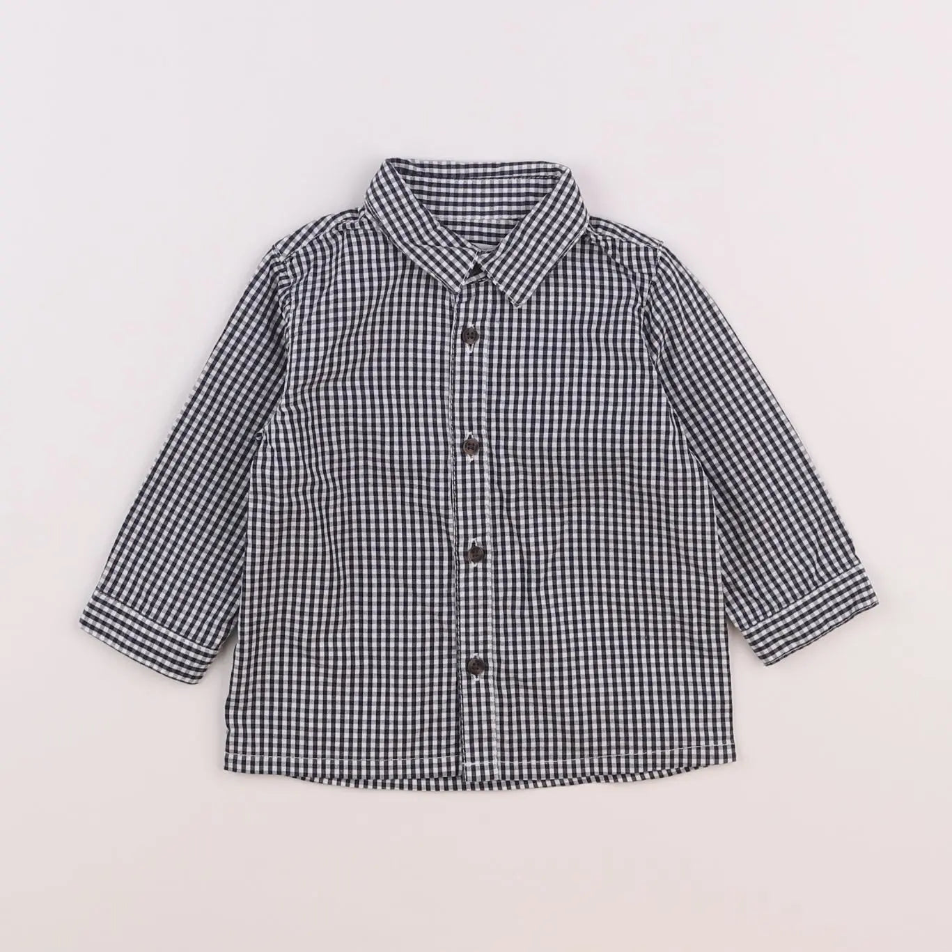 Vertbaudet - chemise bleu, blanc - 9 mois