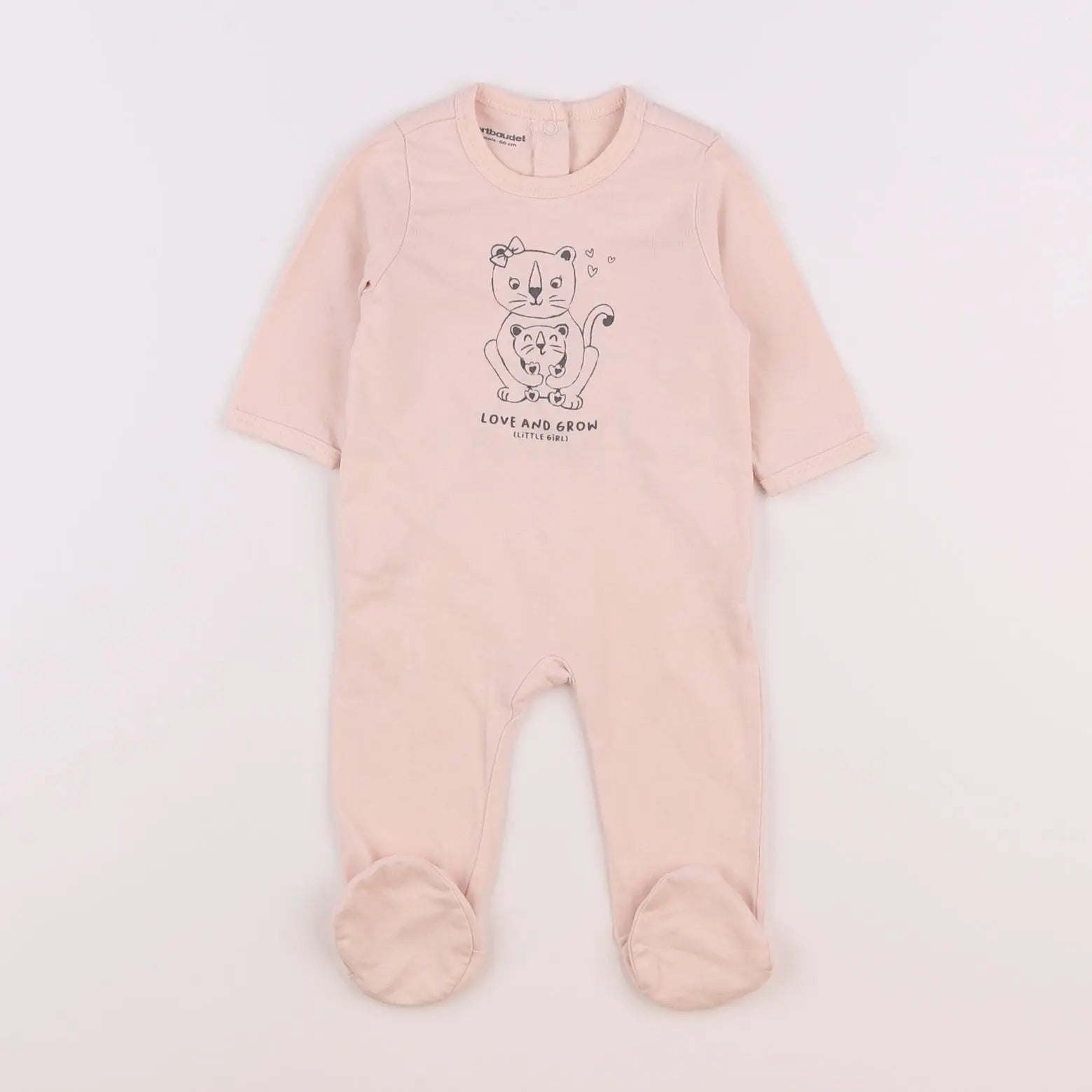 Vertbaudet - pyjama coton rose - 3 mois