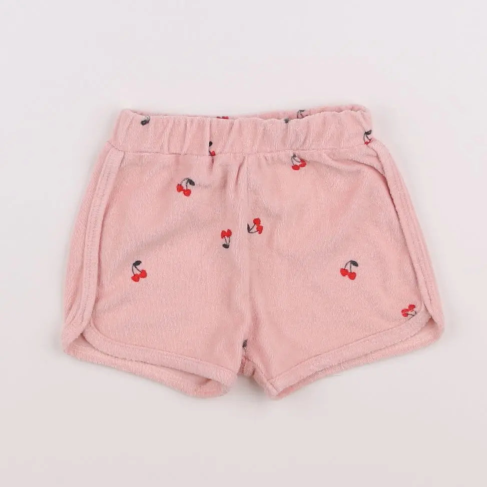 Vertbaudet - short rose, rouge - 12 mois