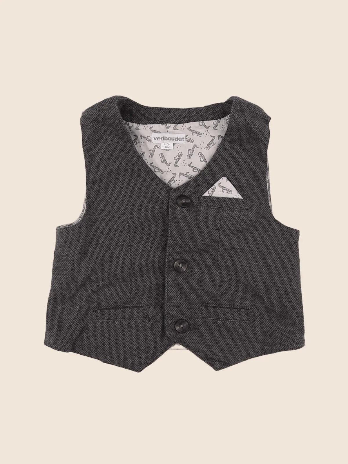 Vertbaudet - gilet gris - 18 mois
